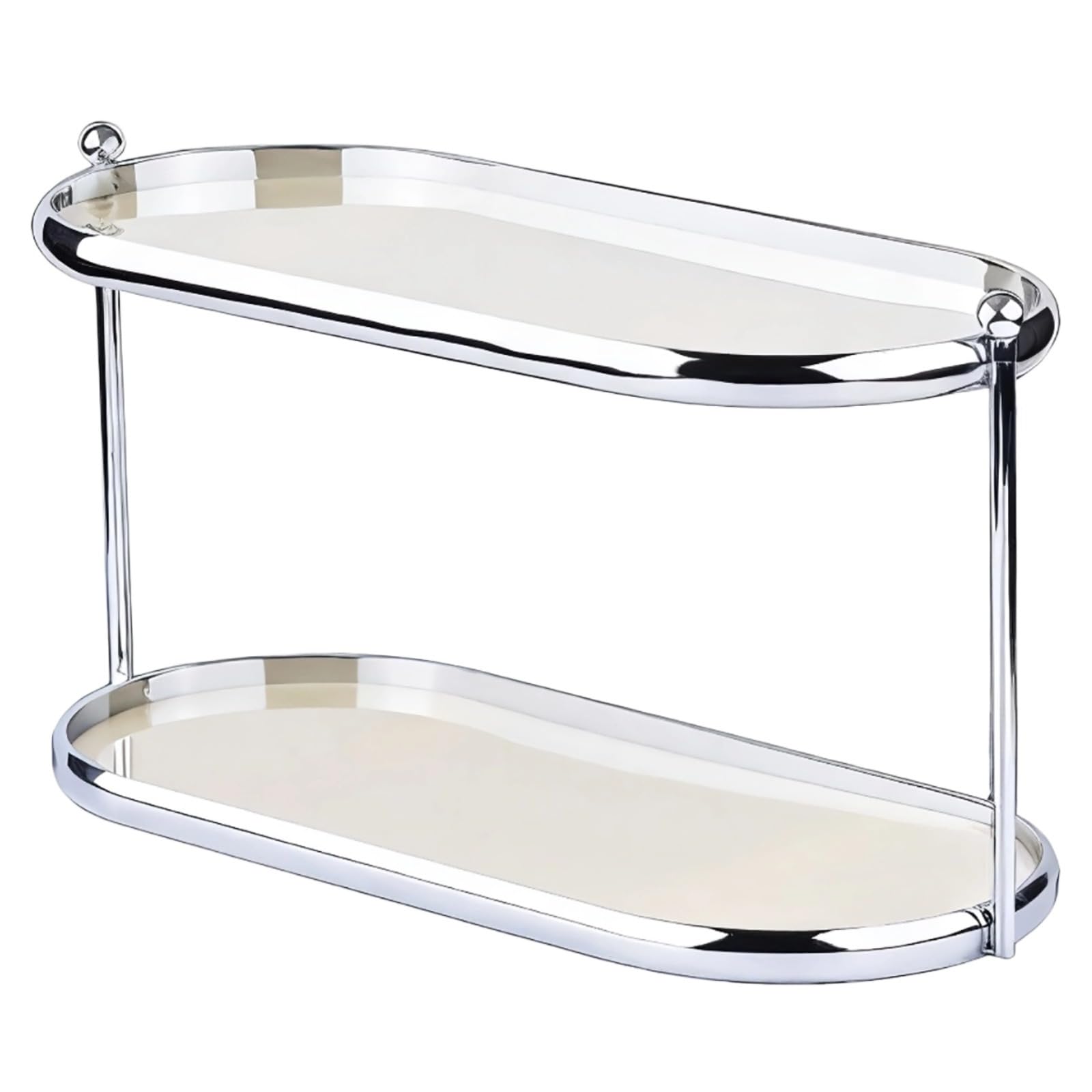 Organizer na perfumy ze stali nierdzewnej i akrylu, 2-poziomowy schowek na kosmetyki, butelki do pielęgnacji skóry i zapachów, stojak ekspozycyjny łazienkowy, 30 x 15 x 16 cm