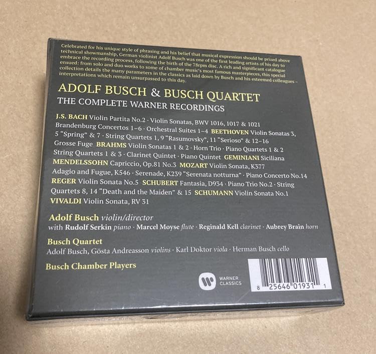 ブッシュ四重奏団 ワーナー録音全集 Adolf Busch 16CD 【公式通販】