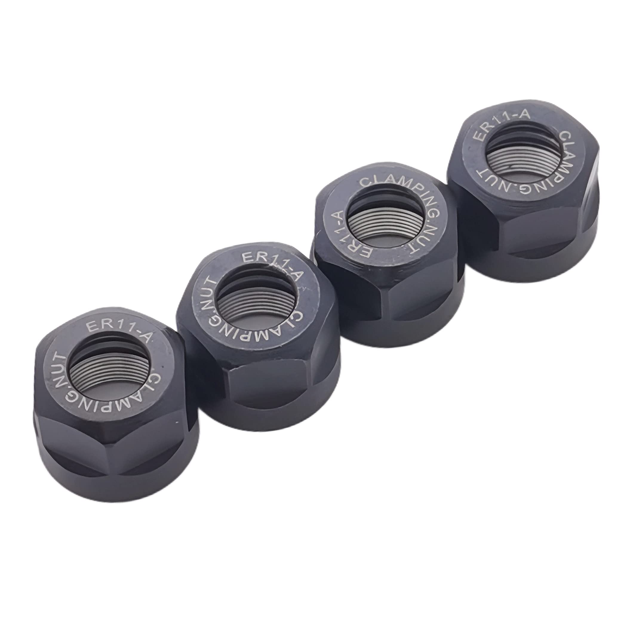 4pcs ER11-A Collet Clamping Nuts Holes for CNC Milling Chuck Holder Lathe