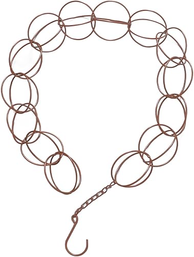 Miniatura 3 de Viento redondo, a prueba de óxido, cadena de lluvia de metal, función de drenaje, decorativa para patio para canaletas