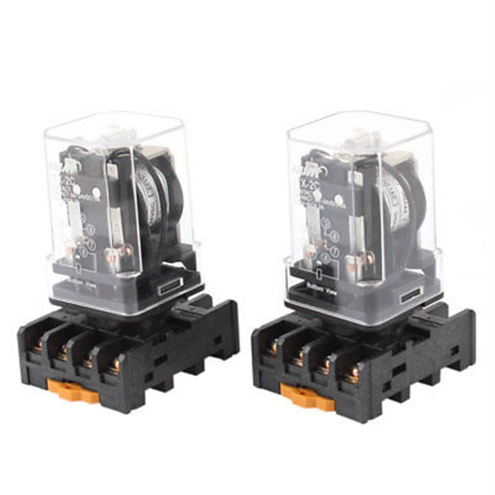 VDOQTLJT 2 Pieces JTX-2C DC 24V 8 Pins DPDT Coil Power Relay w 35mm DIN Rail Socket