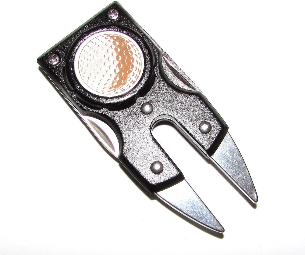 Amazon TheゴルフPro Divot修復ツールゴルフボールマーカーピッチマークグリーンDivot Repair Switchbladeゴルファーツールキット Pro Golf