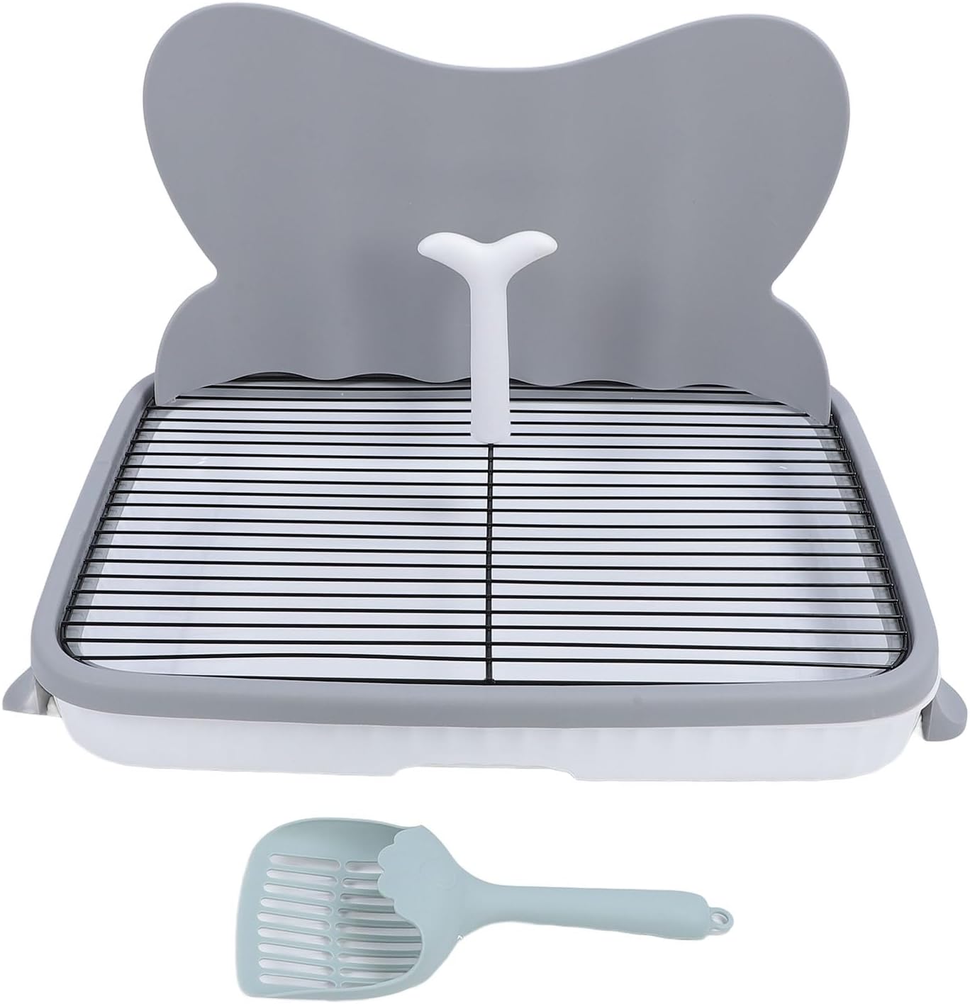 Indoor Dog Litter Box, 25 x 17.1 x 15.6in Dog Training Tray Mesh Toilet Design Toilet Training Tray Holder Easy Cleanup Puppy Toilet for Small Medium Puppies