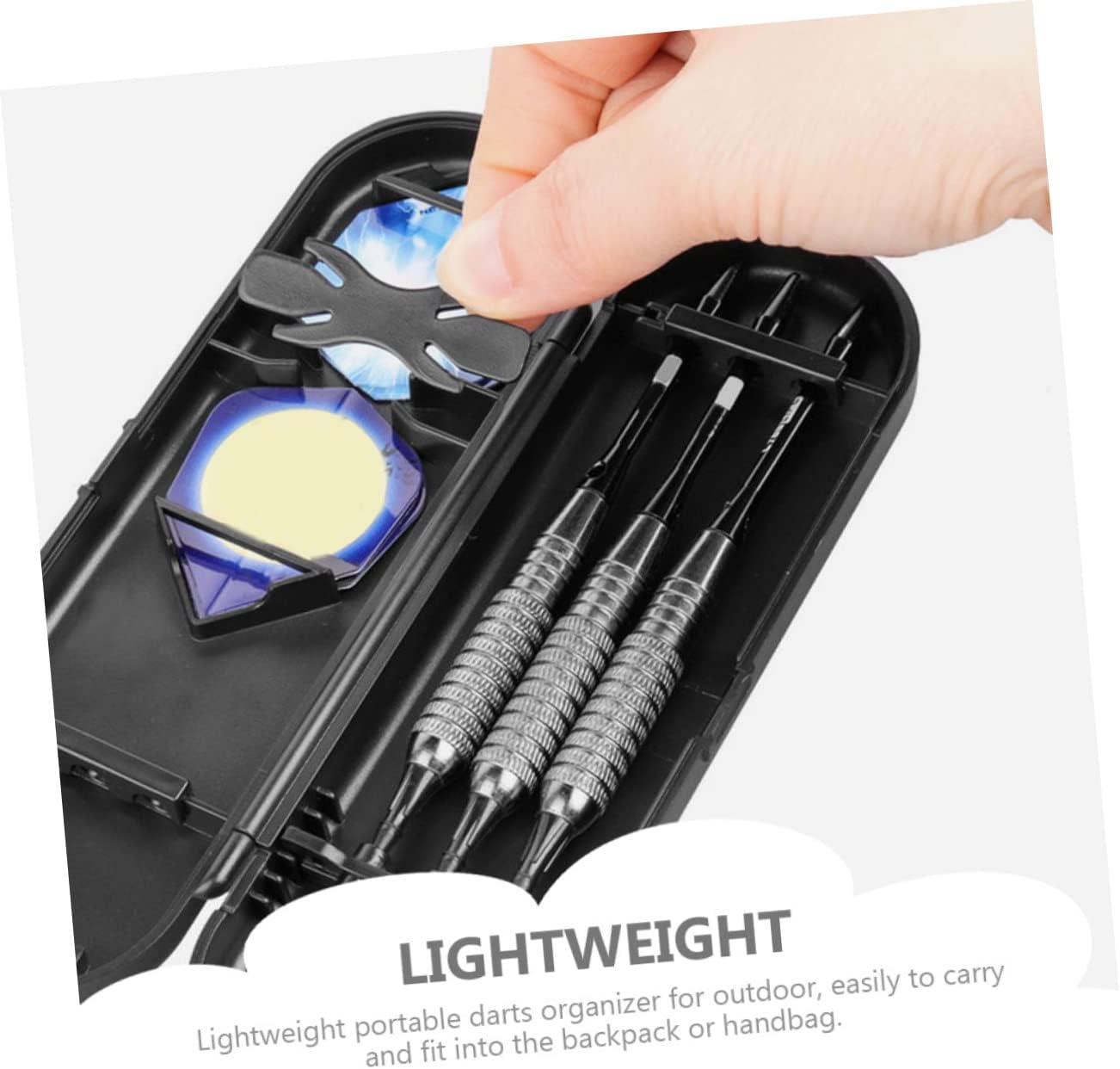2pcs Darts Carrying Case Portable Dart Organizer Separate Slots for Tips Lightweight Travel Box to Keep and Accessories Neat and Protected