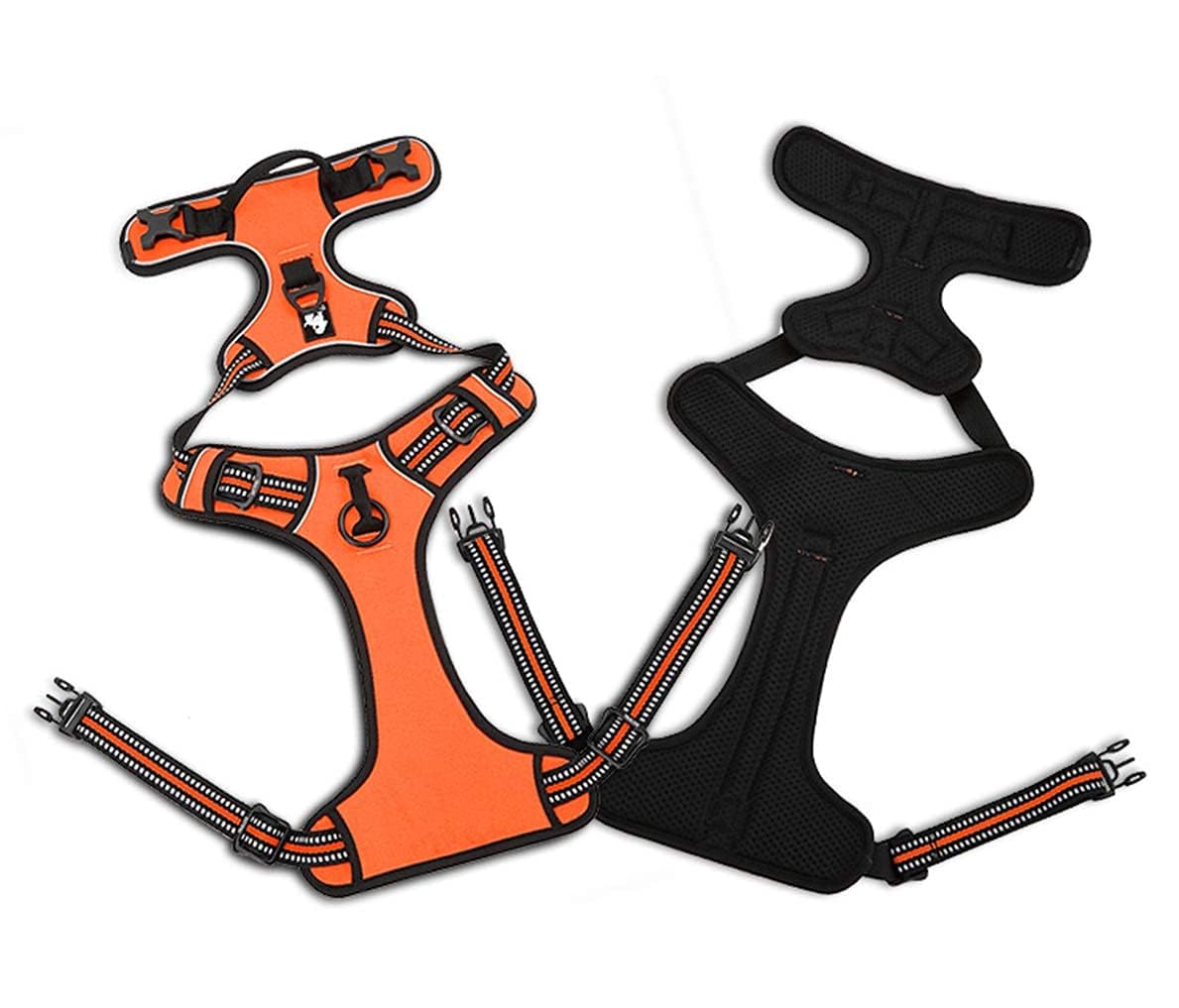 WINHYEPET True Love Harnais Réfléchissant Réglable, Sécurisé, pour Chiens Moyen et Grand, TLH5651 (Jaune Fluo, L)