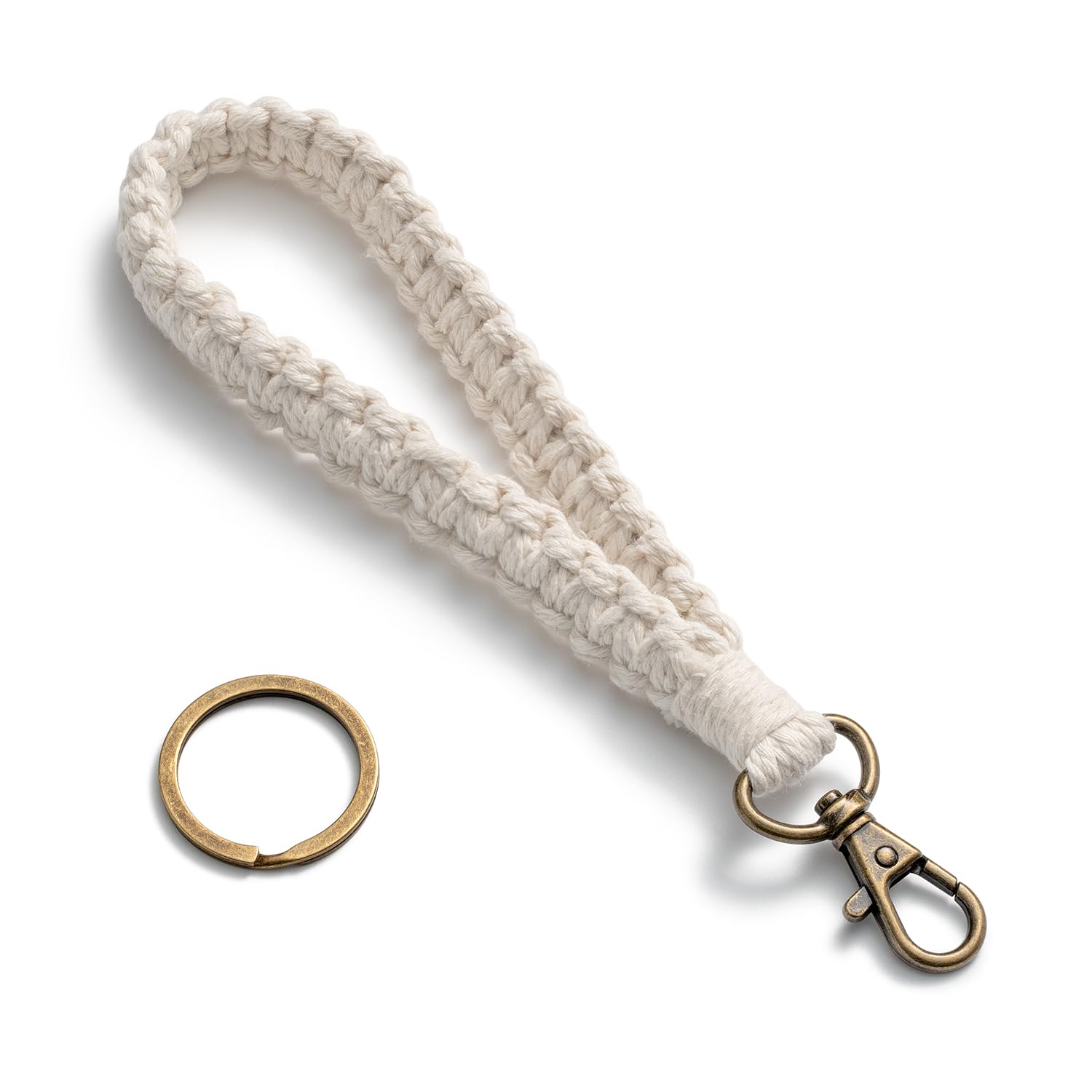 MORSUNBELA Lanyard Keychain, Wrist Strap Lanyard with Carabiner Keyring, Keyring for Keys Keychains USB – White