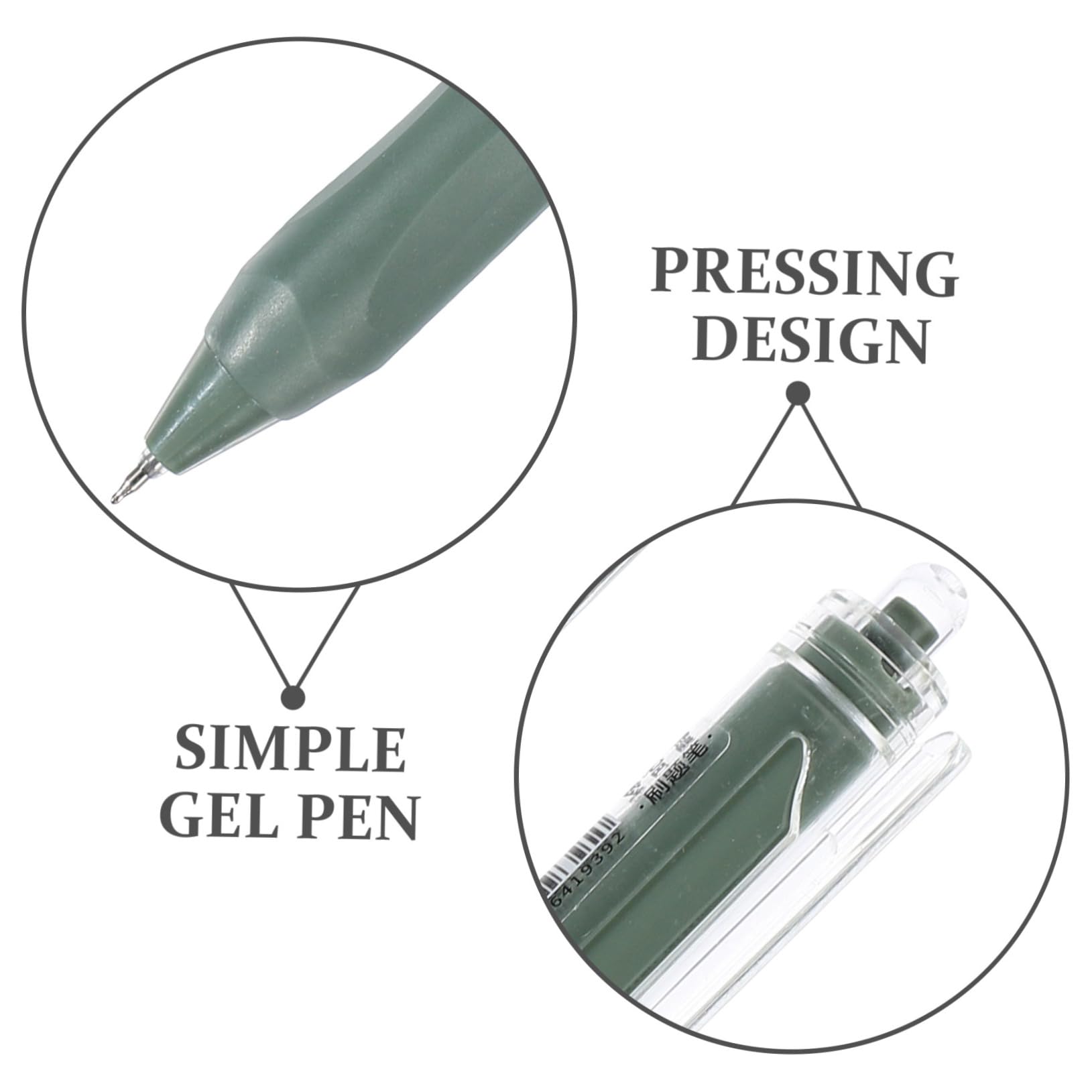 VILLCASE 5 Series Pluma De Gel Bolígrafos De Tinta De Gel De Bien Liso Bolígrafos Negros Bolígrafos De Tinta Para Escribir Pluma De Examen Verde El Plastico 5 Piezas X 5