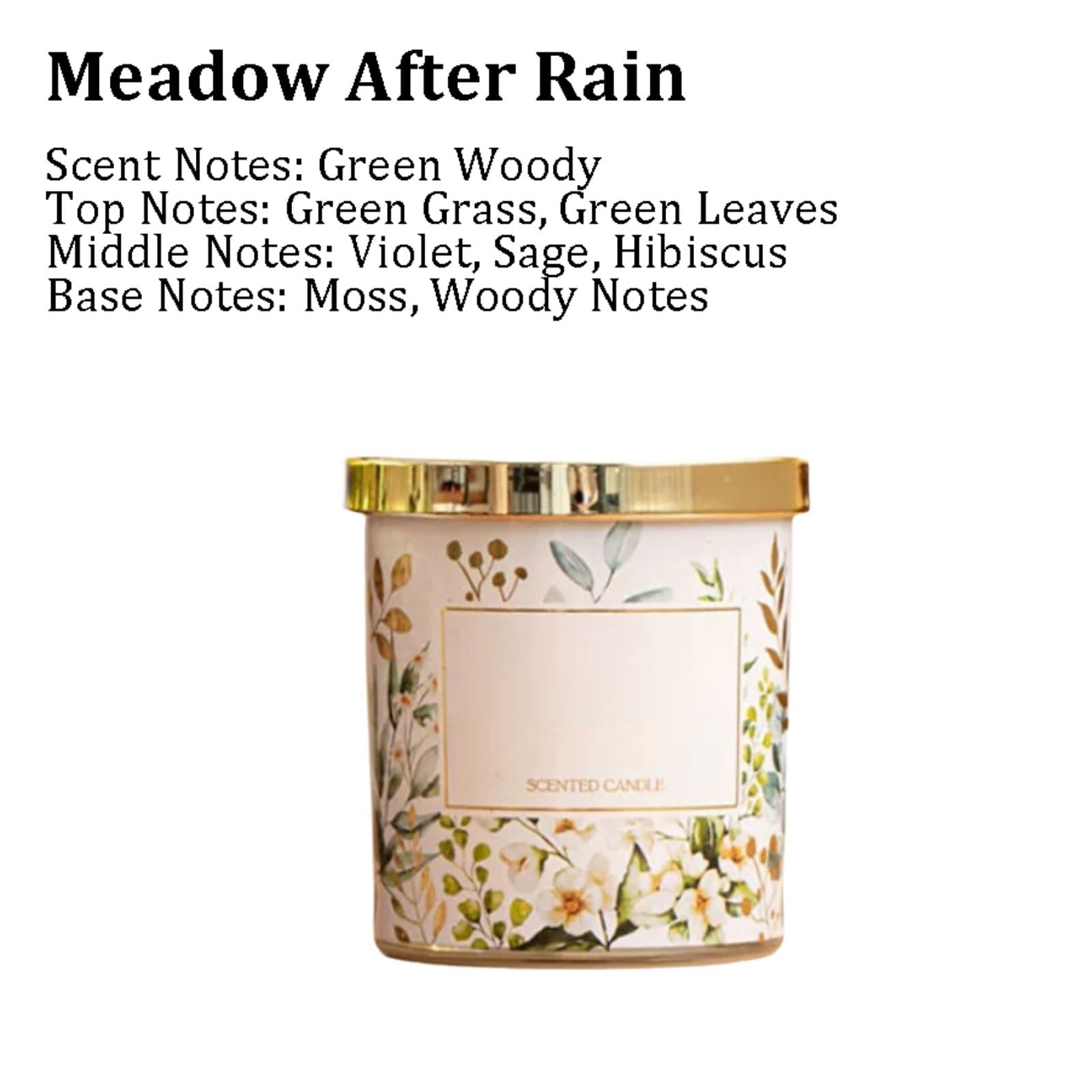 Exquisito Velas de vidrio con tapa hechas con cera de soja y aceites esenciales, vela perfumada reutilizable for vacaciones en casa, relajación y Spa meloso(Woody Floral)