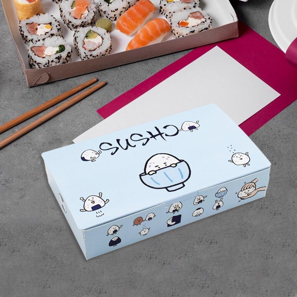 100 Pz/Set Scatole per Alimenti Asporto Piccole Scatole di Salumi Contenitori per Sushi USA E Getta Palline di Riso Fornitura di Imballaggi per Il Ristorante