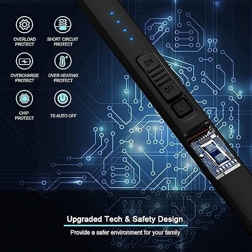 Miniatura 4 de SUPRUS Encendedor eléctrico de arco resistente al viento sin llama USB encendedor recargable con bloqueo de seguridad para velas, barbacoa, camping
