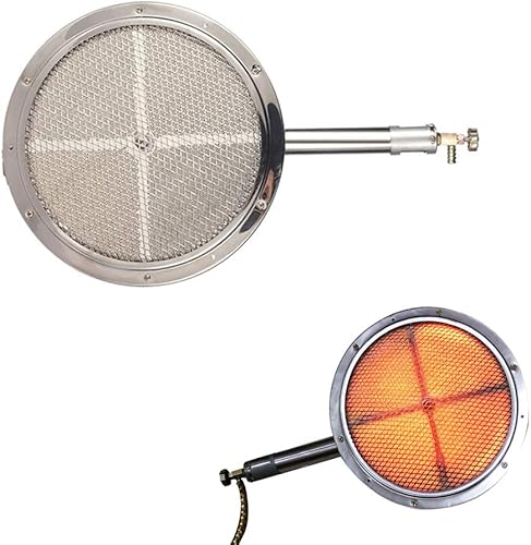 Miniatura 10 de Quemador infrarrojo para barbacoa de acero inoxidable, cerámica, quemador de gas, quemador de cerámica infrarroja (cuadrado 13.1 x 3.9 pulgadas)