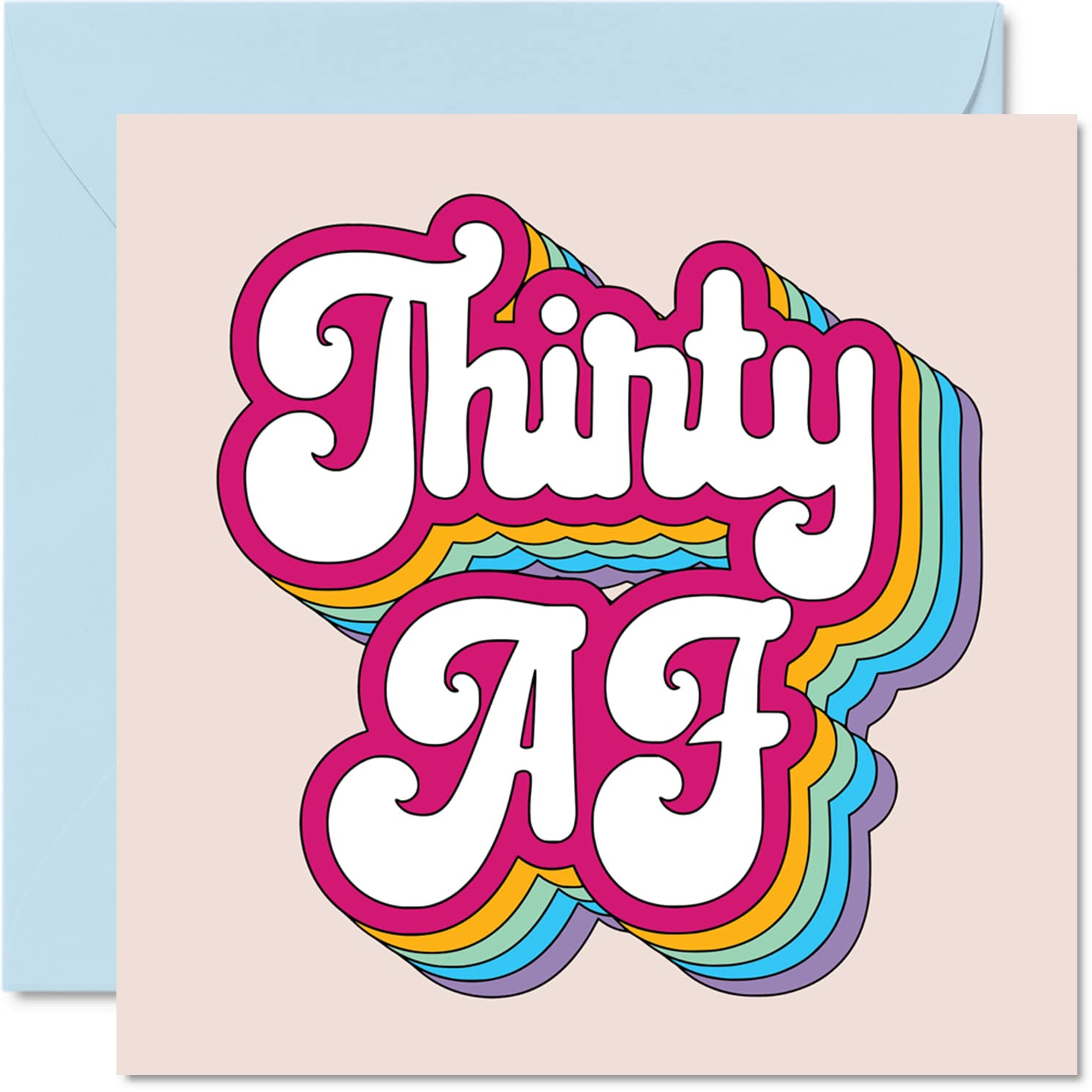 Funny 30th Birthday Cards for Men Women Him Her 30 AF Happy Birthday Card for Brother Sister Son Daughter Friend Cousin Auntie Uncle, 145mm Humour 30th Bday Greeting Cards