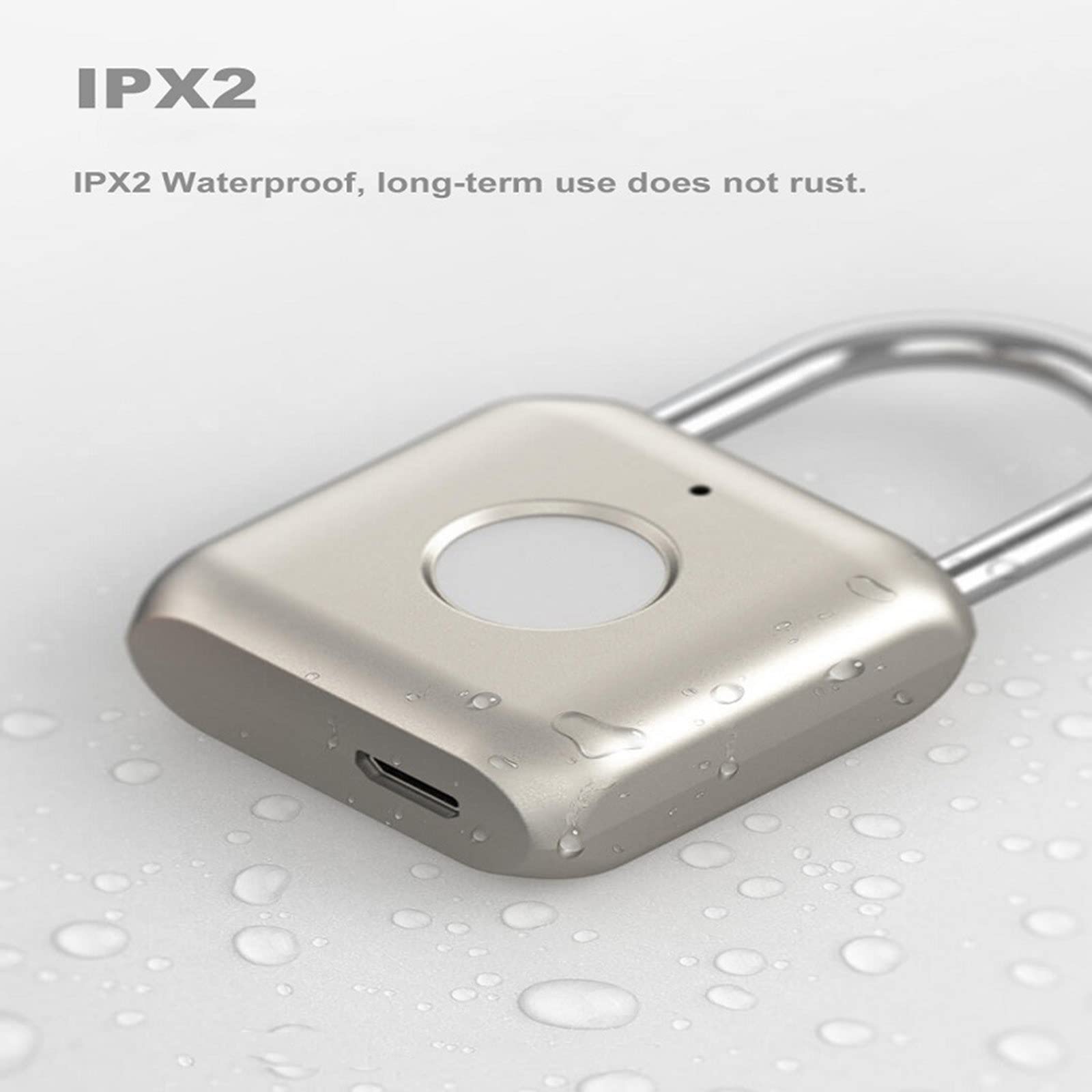 Candado inteligente con huella dactilar, USB, resistente al agua, candado electrónico con huella dactilar, funda de equipaje antirrobo para el hogar, seguridad recargable,Blue