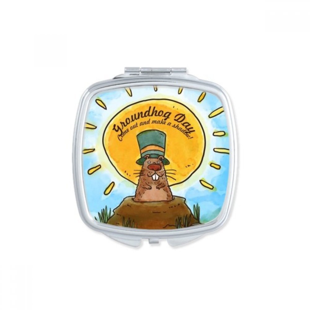 Miroir compact Groundhog Day pour corriger le maquillage gâché en route