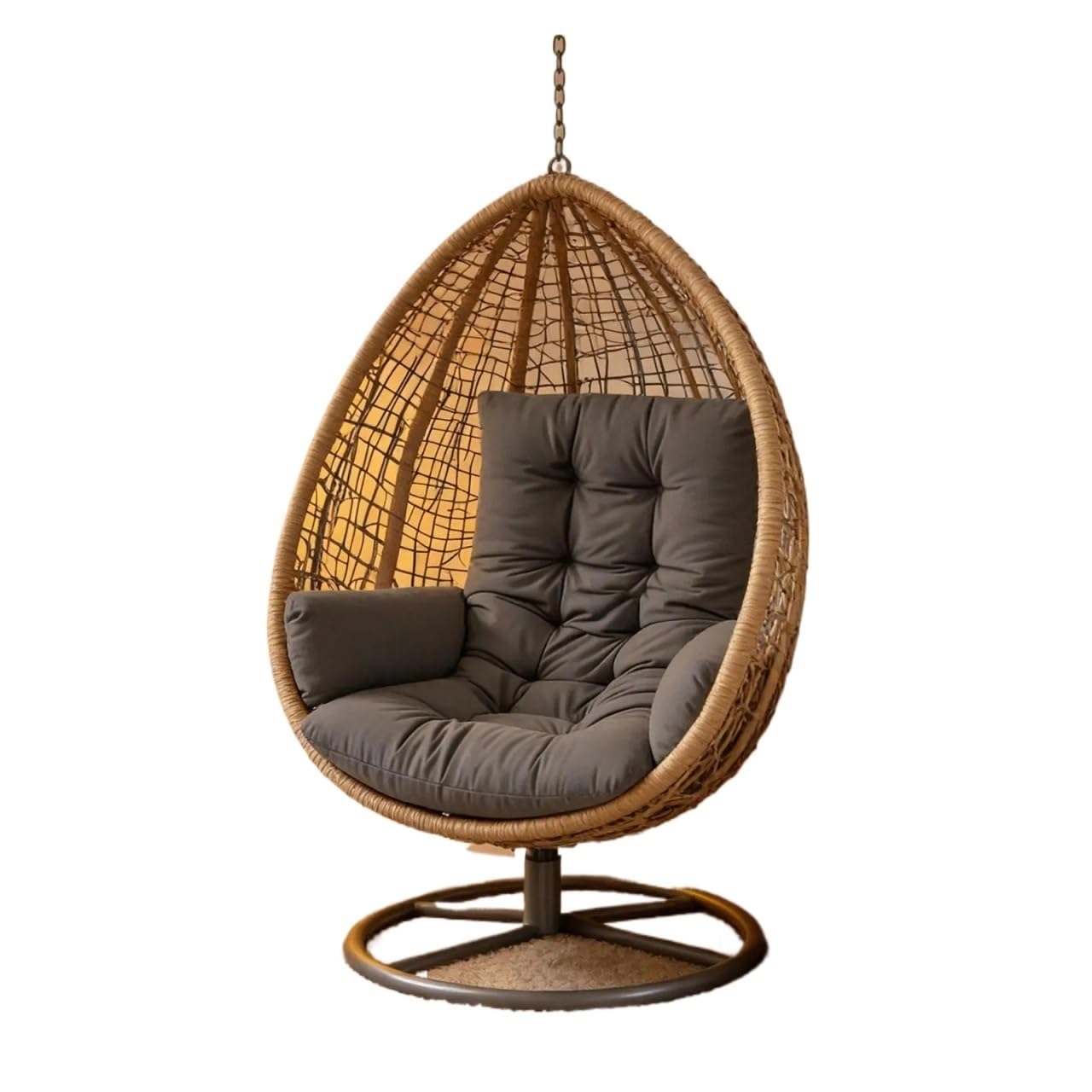 GHHZML Egg Chair Cushion Garden Swing Seat Pad Cushion Outdoor Hanging Chair For Furniture(Deep grey)