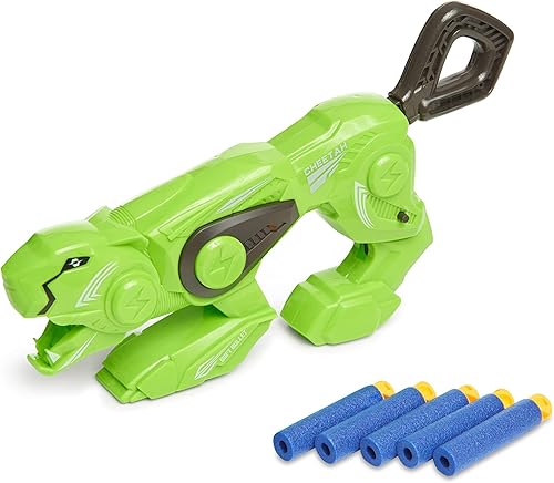 Pistola de juguete Blaster Pistola de dinosaurio de expulsión T-Rex Shooting Dinosaur Toy Gun con 5 dardos de espuma para disparar rugiendo para