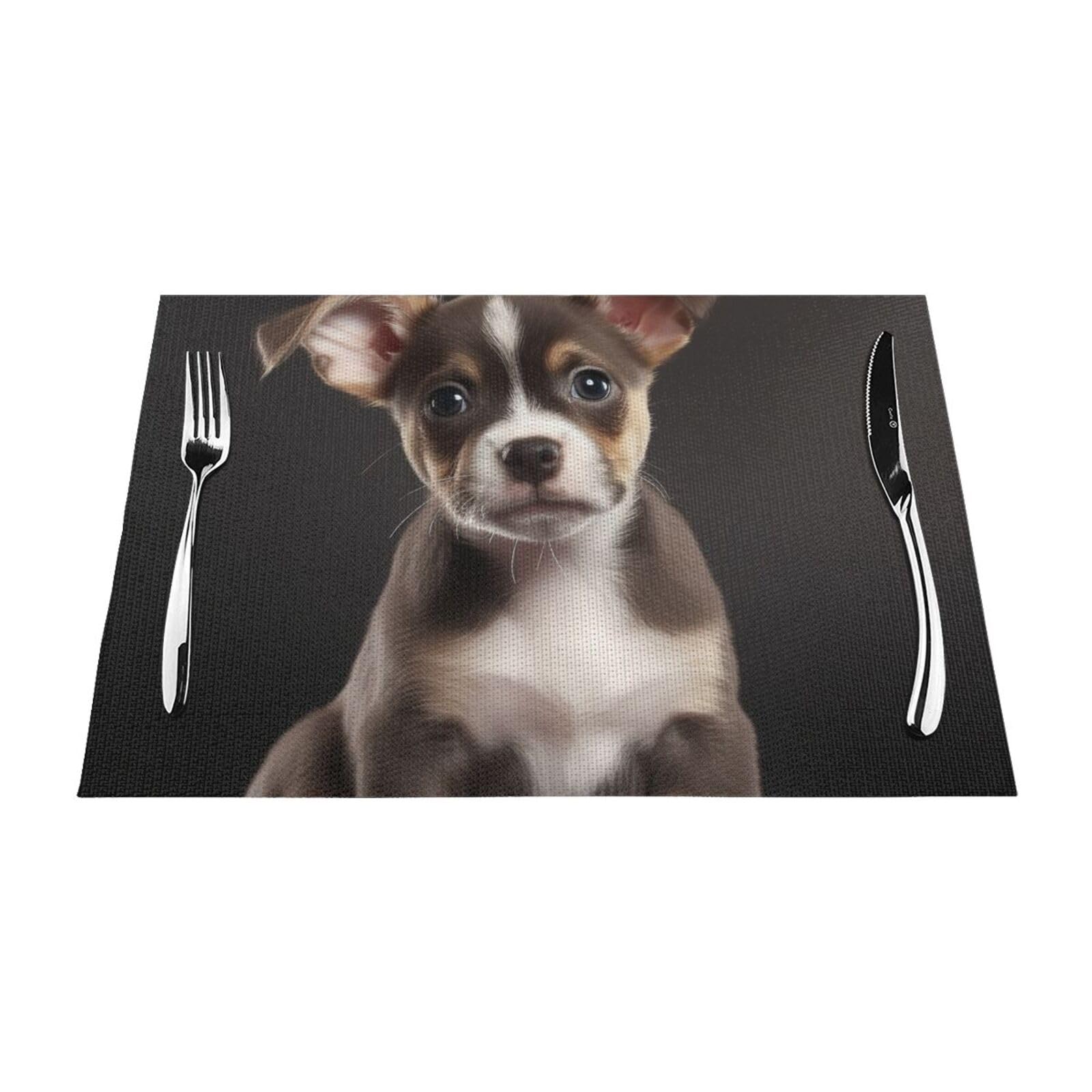 Sets de table en PVC imperméables avec motif chien mignon