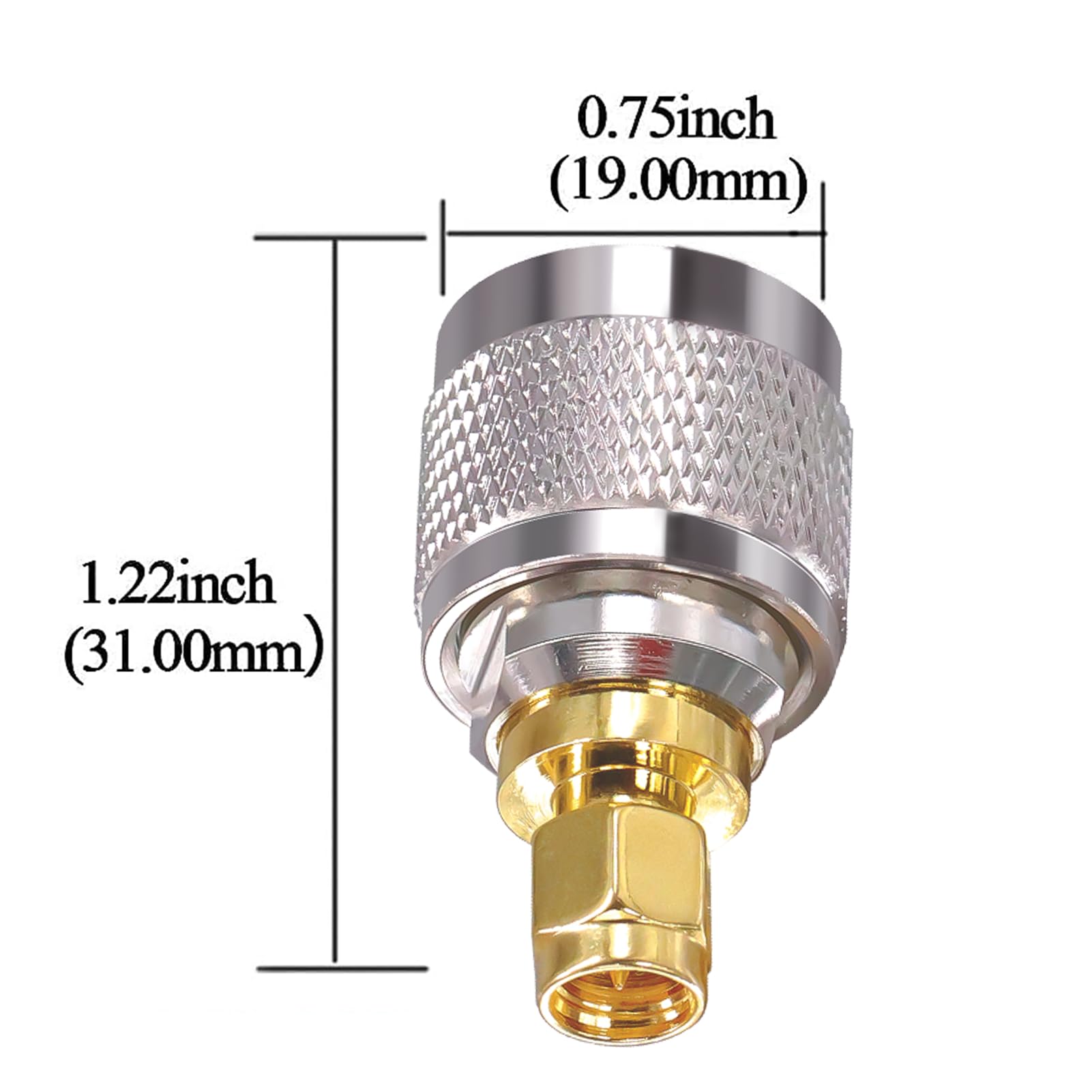 TUOLNK Adattatore da SMA a PL259 Connettore coassiale maschio da SMA maschio a UHF PL-259 per antenna radio CB SO239 Adattatore coassiale da spina maschio a spina maschio SMA 2 pezzi