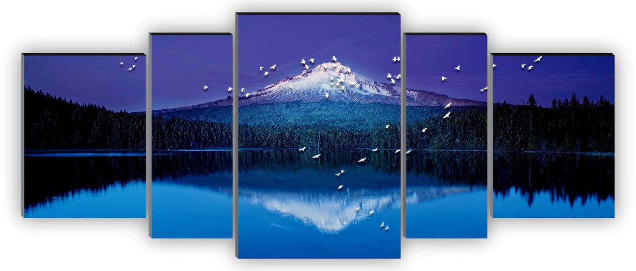SAF paintings Set of 5 Nature scenery UV Textured Home Decorative Gift Item large Panel Painting 42 Inch X 18 Inch SANFPNL31143