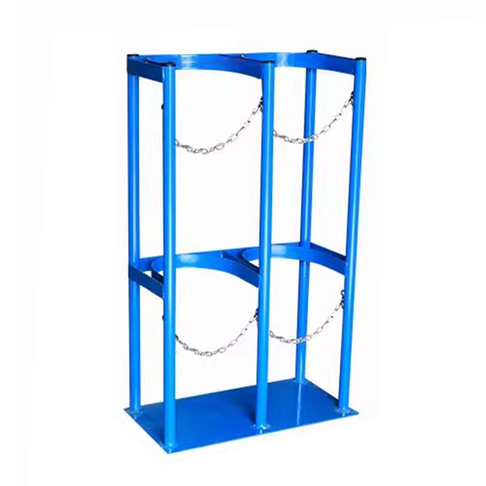 Genérico Estante para bombonas de Gas de 80-100 cm de Altura, Organizador Doble con Cadena Protectora y Tornillos de fijación, Soporte Resistente para bombonas de Gas para un Transporte y almacenamie