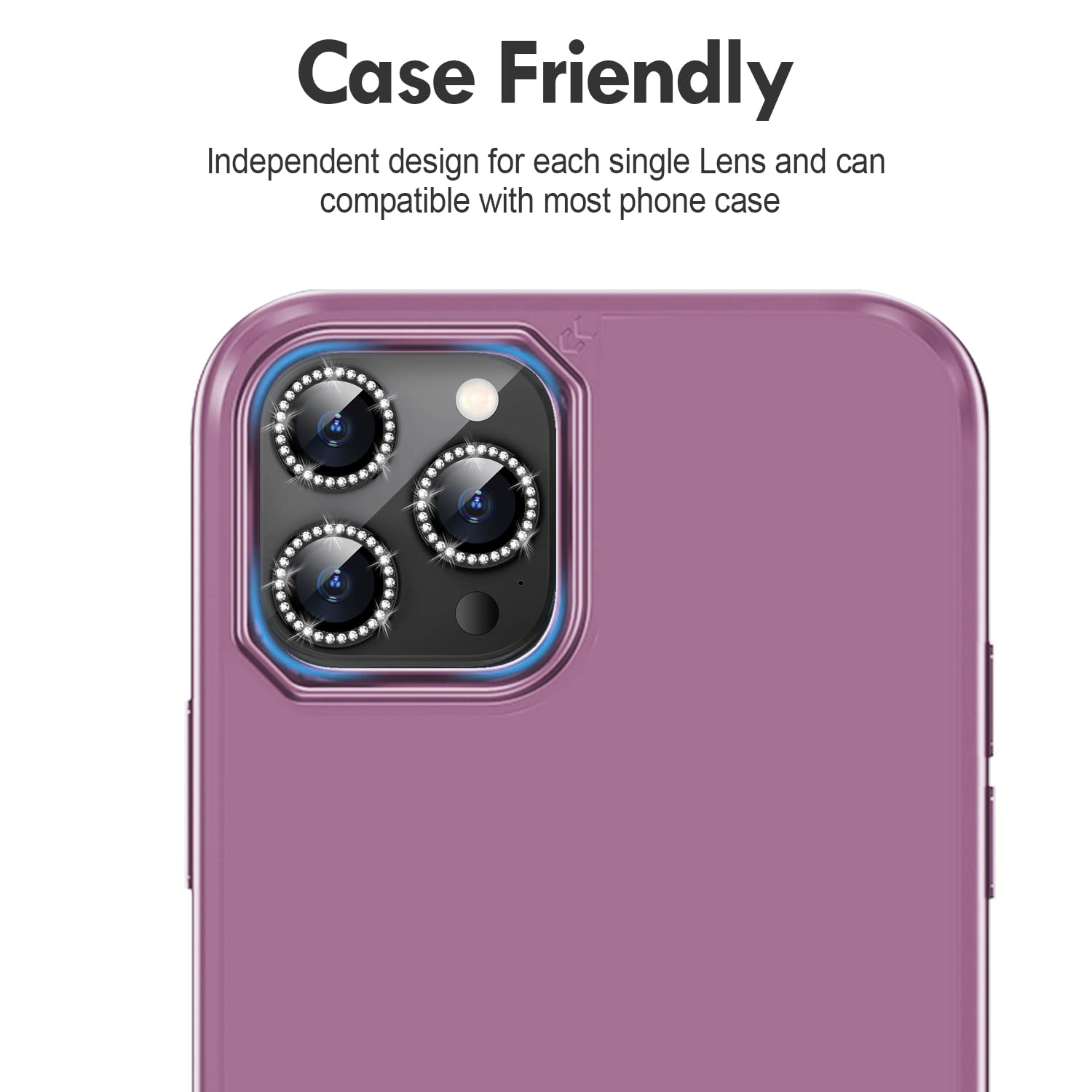 Xfilm Protector De Cámara Para IPhone 14 Pro/Max: Anillo Metálico 9H (Fácil De Poner)