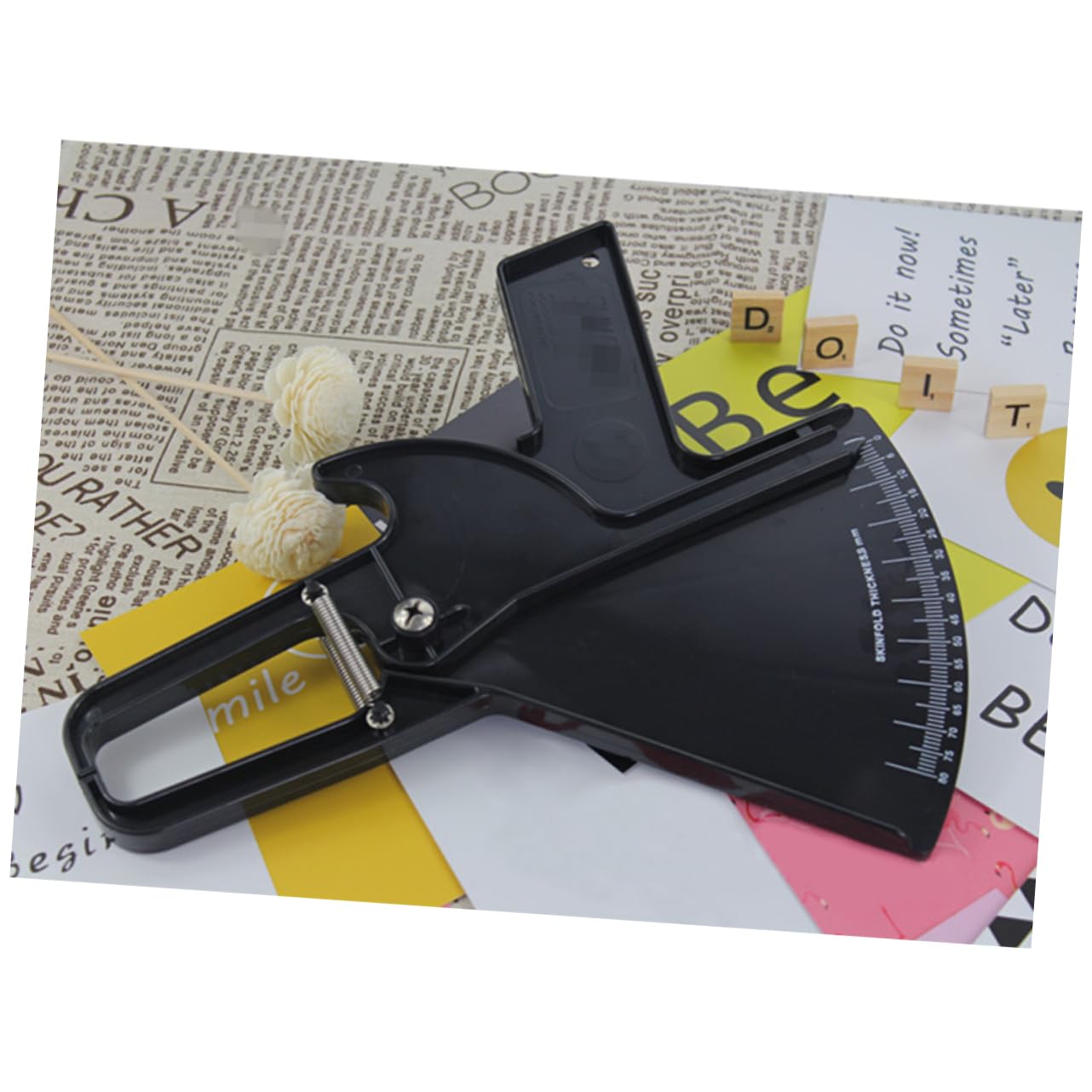 Mobestech 2pezzi Caliper Plicometro Per Misurazione Grasso Corporeo Tester Di Spessore Cutaneo Inossidabile Per Uomini e Donne Nero