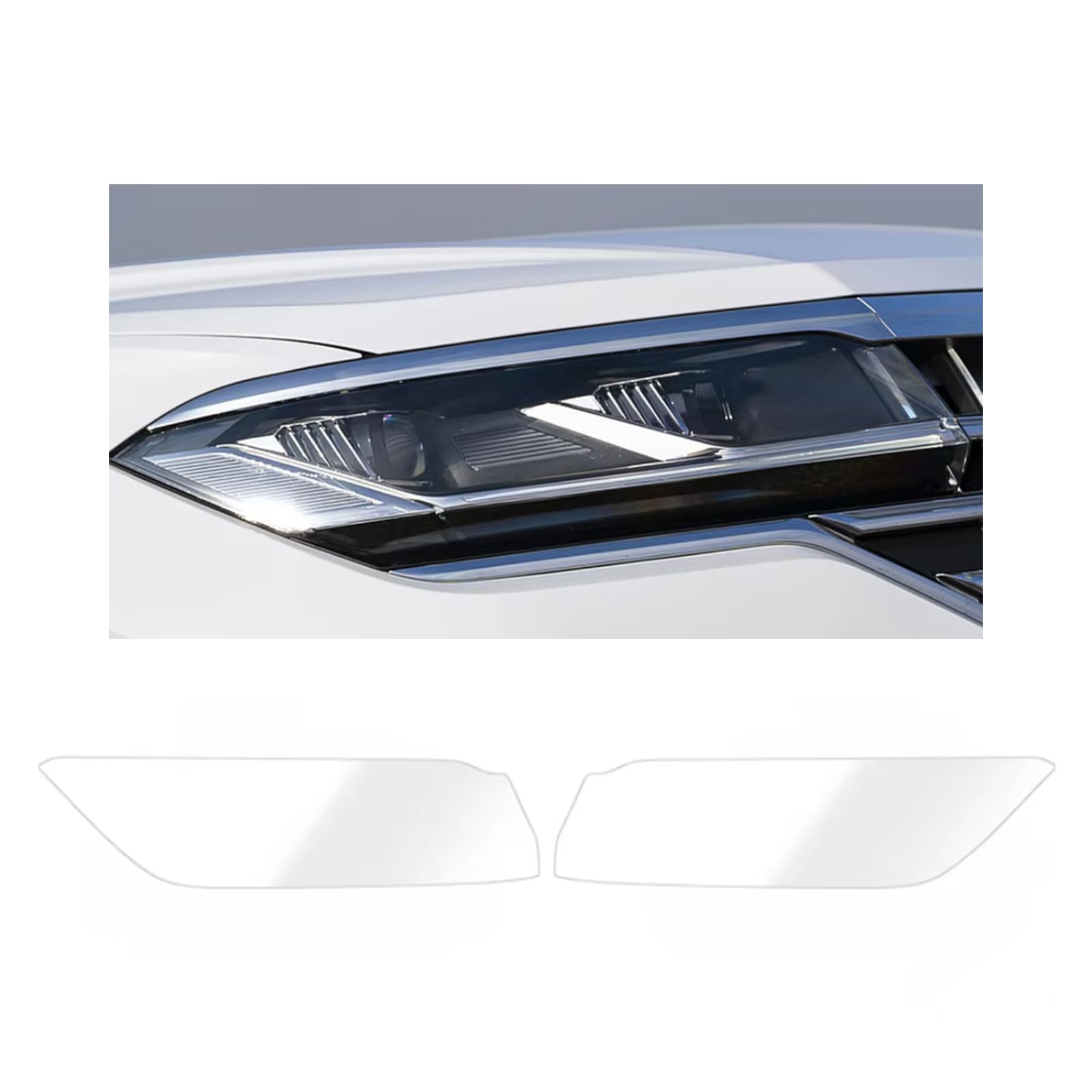 Headlight Film for VW Touareg CR 2019-2023, 1Set Transparent/Smoke Black Car Headlight TPU Protective Film