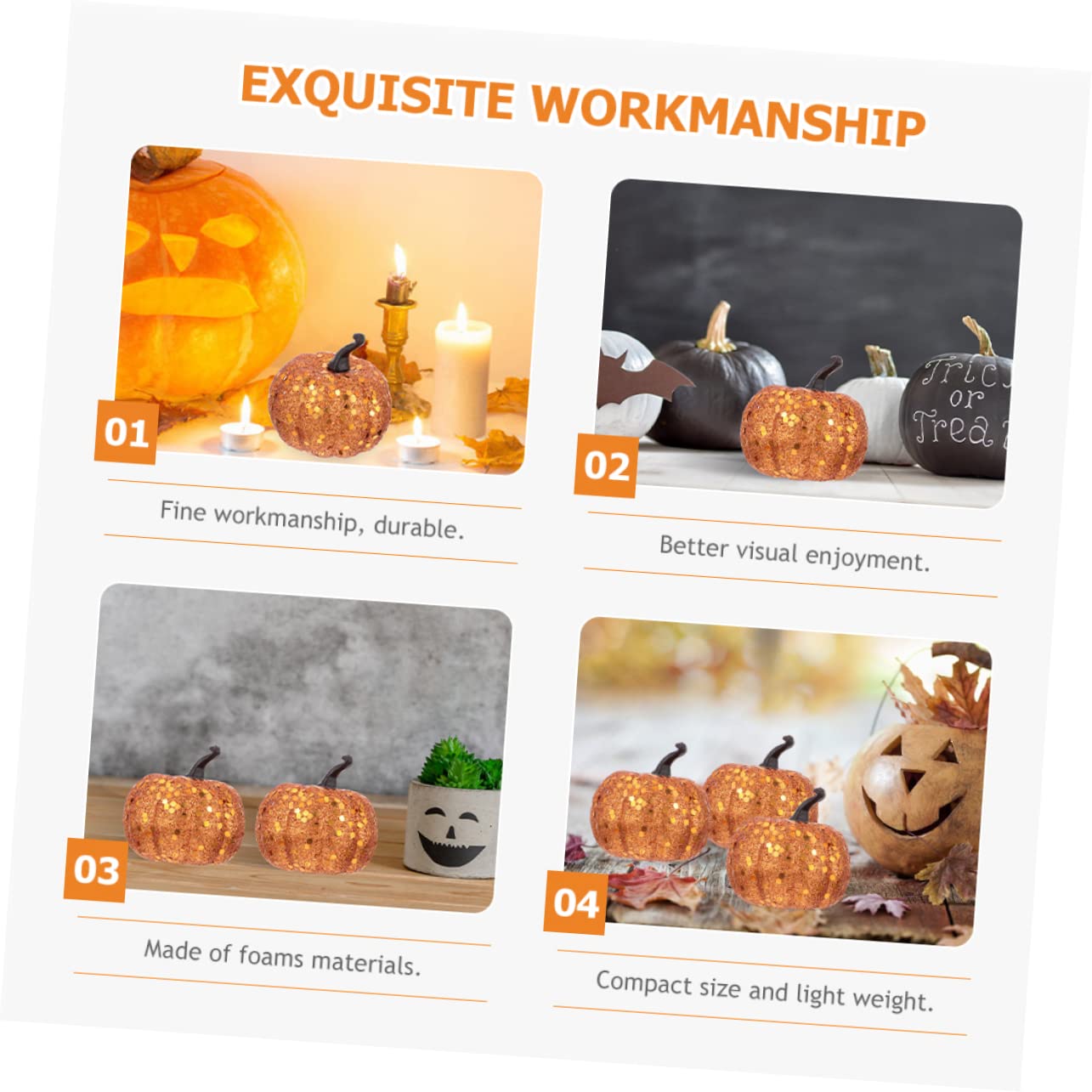 Abaodam 30stücke Künstliche Kürbis-Dekoration Teiliges Für Halloween Herbst Leichte Ornamente Für Tischdekoration Erntefest Dankfest