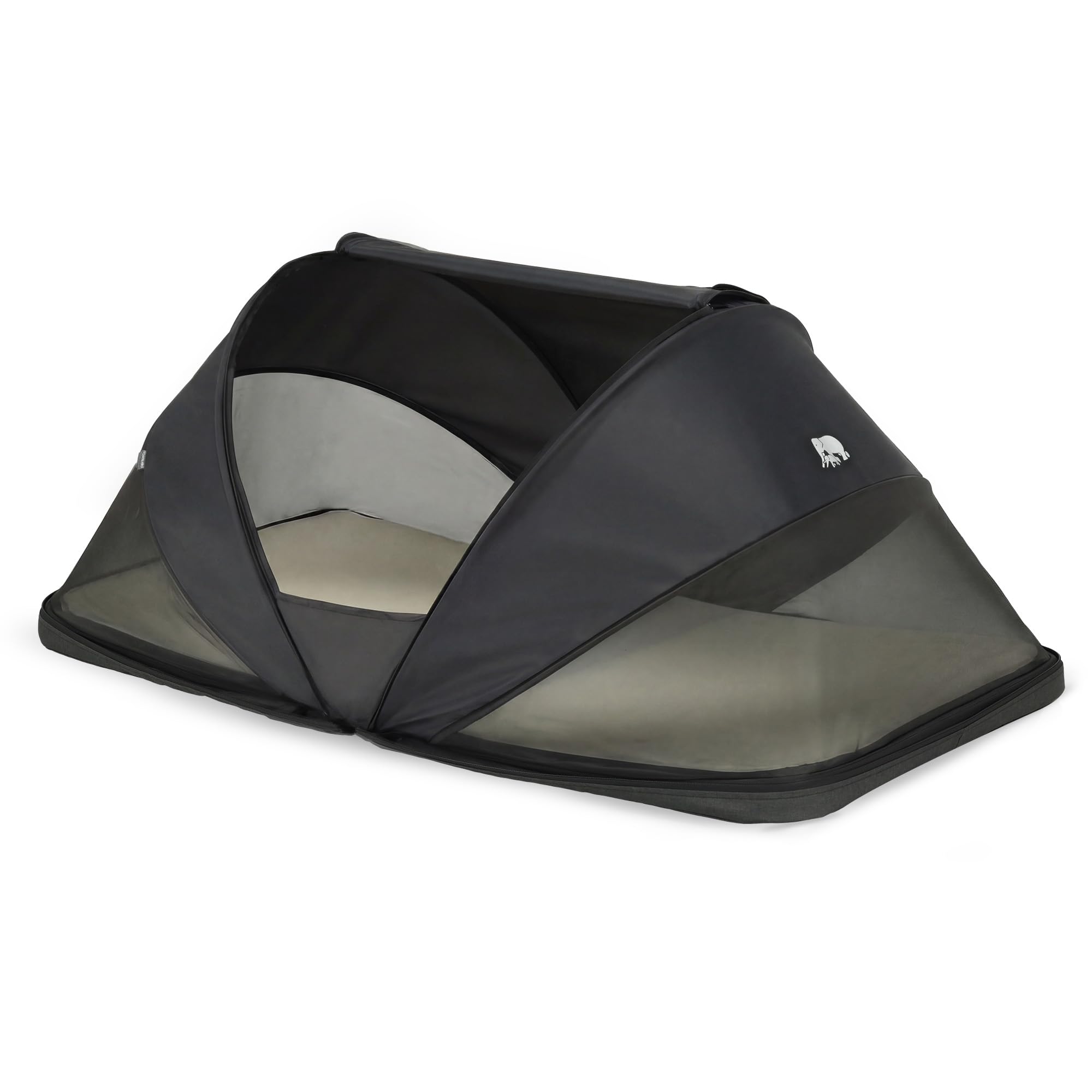 Deryan Cutey, lettino da viaggio con materasso, 0-2,5 anni, pieghevole, tenda per bambini in 2 secondi, con zanzariera e borsa da viaggio, per un bambino, 120 x 63 x 50 cm (nero)
