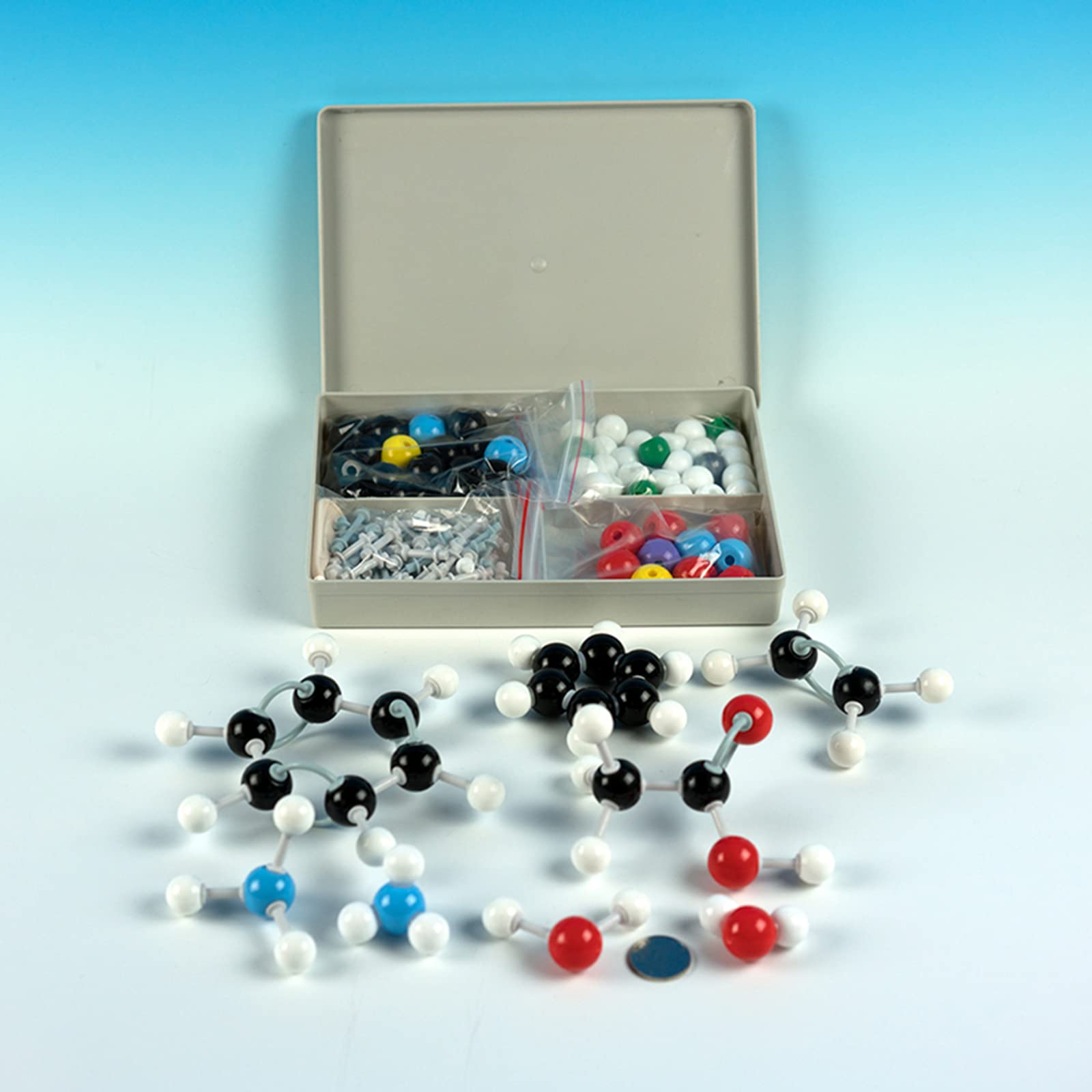 CHENGBEI 125 Pcs Molecular Model Kit Organic Chemistry Molecular Model Atoms Molecular Models Color-Coded Atoms Model for Student Molecular Model Kit Organic Chemistry Set