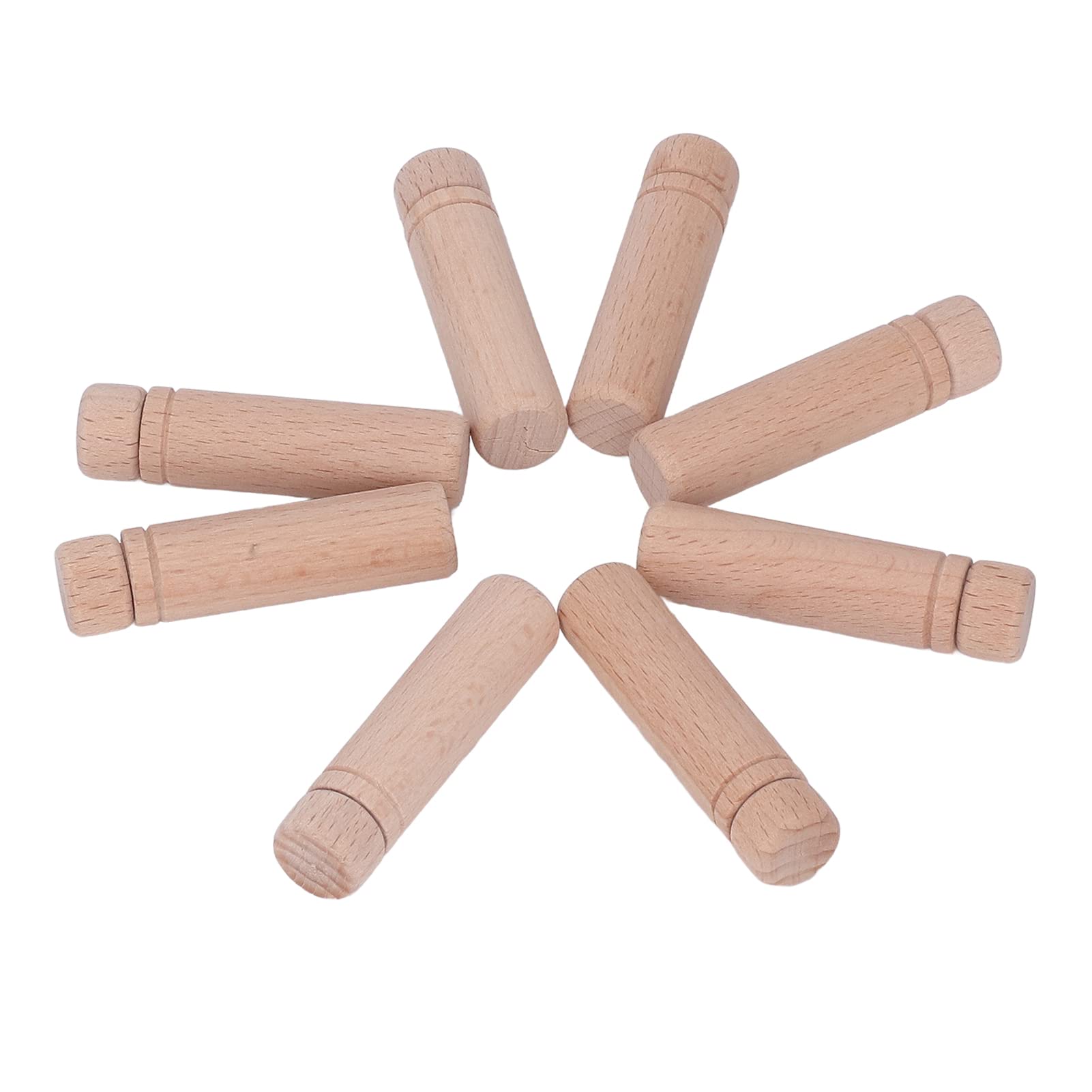Wooden Needle Case Polished Portable Sewing Needle Holder with 3 Stickers for Household Needle Storage Sewing Supplies Solid Wood Material 1.5 x 6cm 8pcs