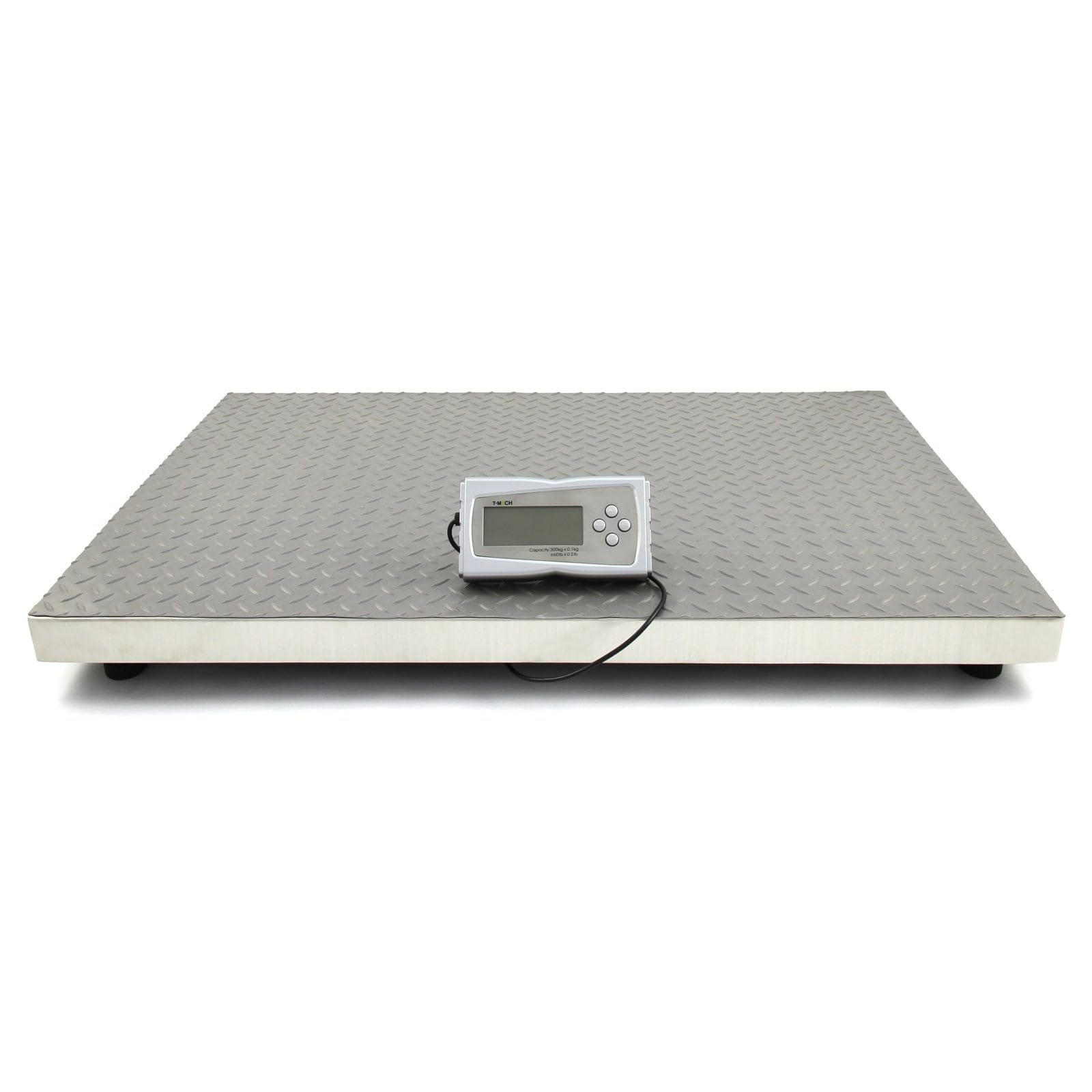 T-Mech Schwerlastwaage Bodenwaage Veterinärwaage Tierwaage Plattformwaage Paketwaage Postwaage 8,2cm H x 90cm L x 60cm B Hochbelastbare Waage Hochleistungswaage LCD Anzeige Digital 300kg