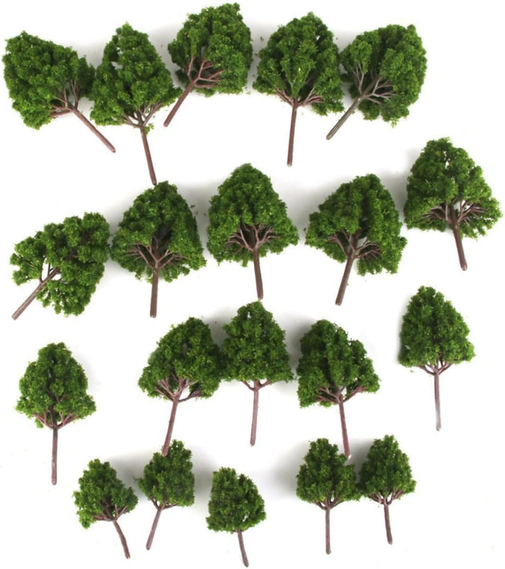 Holibanna 20pcs Scale Railroad Scenery Realistic Landscape Decoration for DIY Model Layouts Home and Desk Display Approx Height