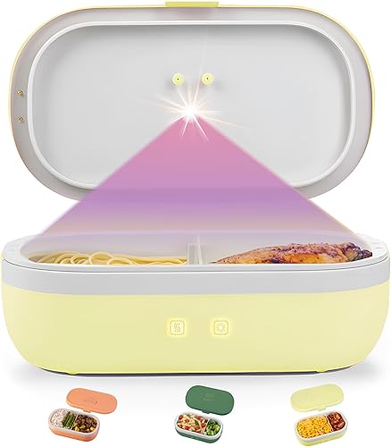 UVI, Fiambrera eléctrica autodesinfectante para adultos, calentador de alimentos portátil con desinfectante ultravioleta y luz autodesinfectante