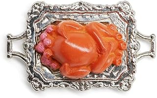 Odoria Dollhouse Christmas Turkey Miniature: 1/12 Scale Dinner Meat for Fairy Garden Elf Thanksgiving Xmas Party - Mini Kitchen Baking Food Realistic Resin for Craft