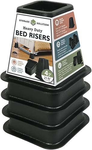 Miniatura 5 de J&V TEXTILES Elevadores para muebles de cama, elevadores resistentes de 6 pulgadas para sofá y mesa, soporta hasta 1,300 libras, (juego de 4