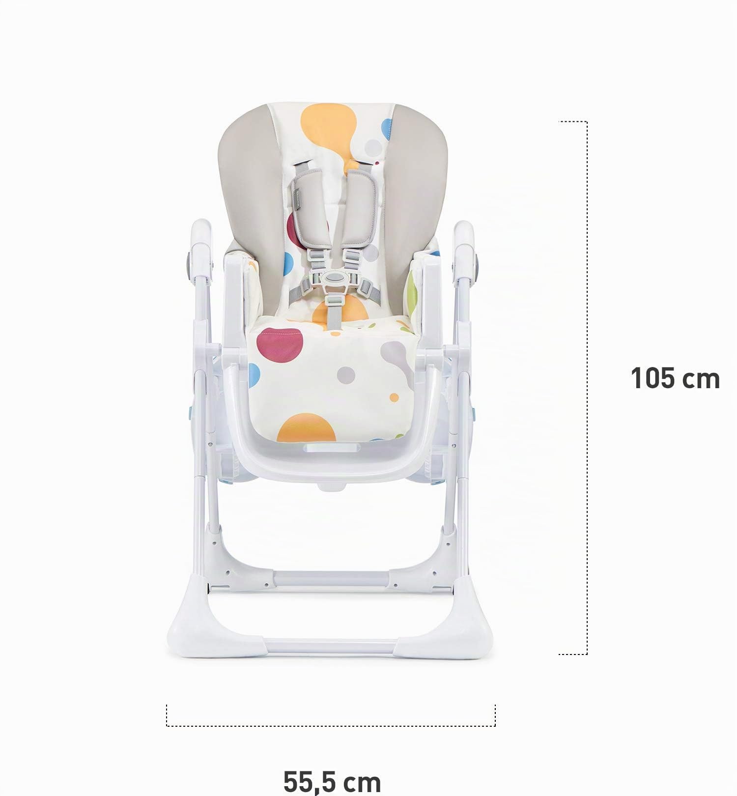 kk Kinderkraft, Seggiolone YUMMY, Ergonomico, Confortevole, Reclinabile, Pieghevole, con Altezza Regolabile e Poggiapiedi, Doppio Vassoio Staccabile, per Bambini da 6 mesi a 3 anni, Multicolore