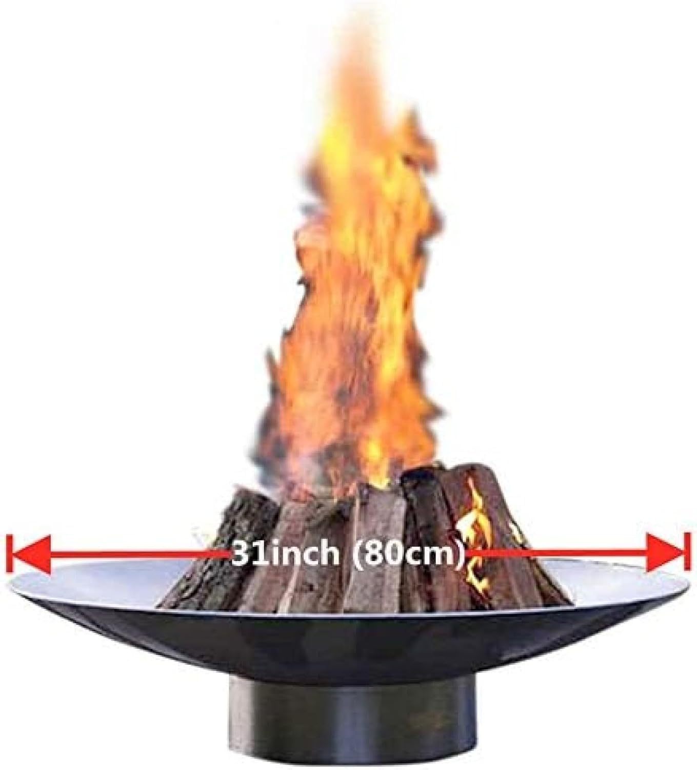 Patio Duże Ognisko Na Imprezę, Ponadgabarytowe Okrągłe Palenisko, Grzejnik Zewnętrzny Firebowl Spalanie Drewna, Wytrzymały Metalowy Kominek Do Spalania Węgla Drzewnego, 39inch (100cm)