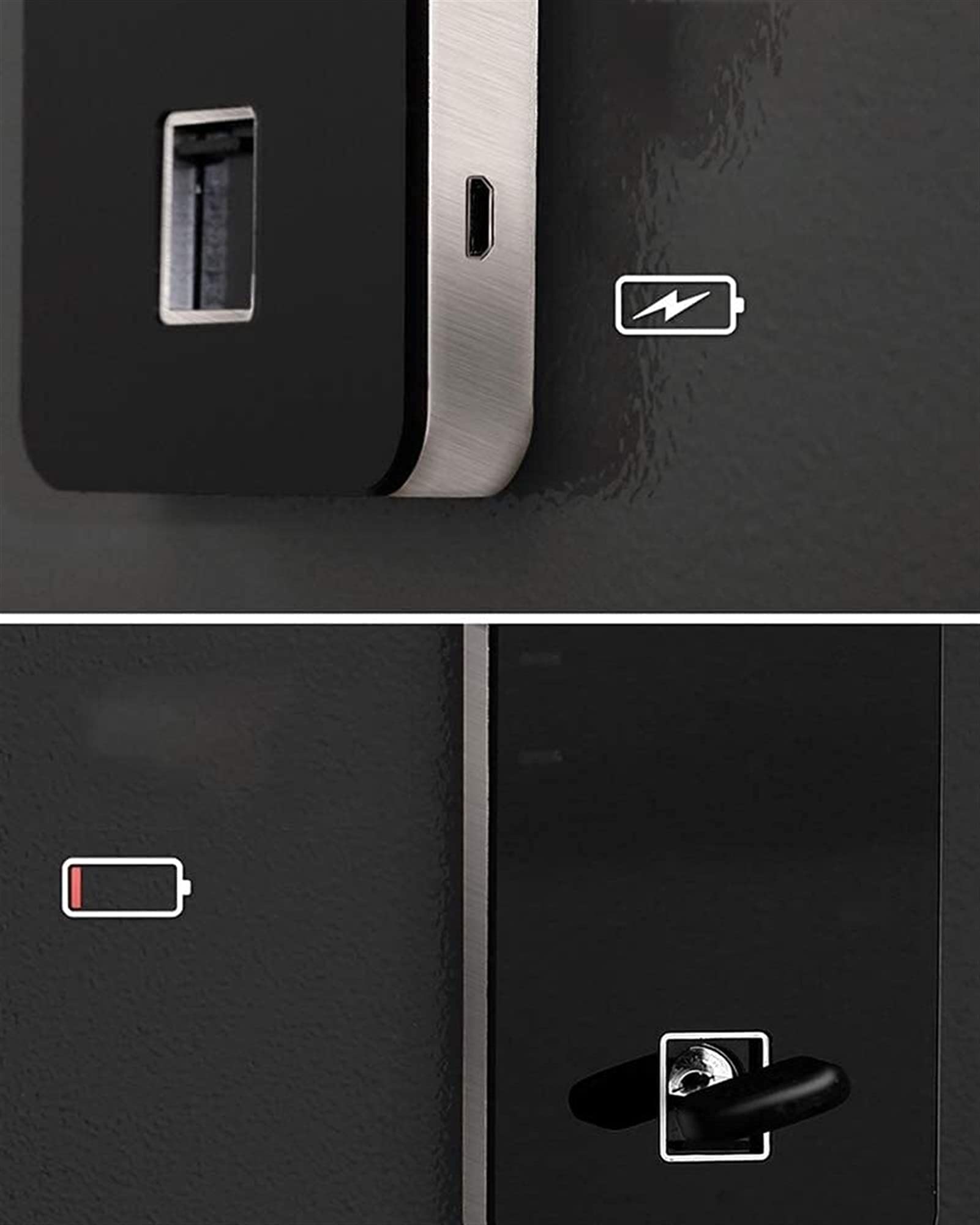 Strongbox - Caja fuerte ignífuga impermeable para el hogar, seguridad digital, huellas dactilares, biométrica, caja de seguridad para pared, caja fuerte para efectivo, estilo de pared con
