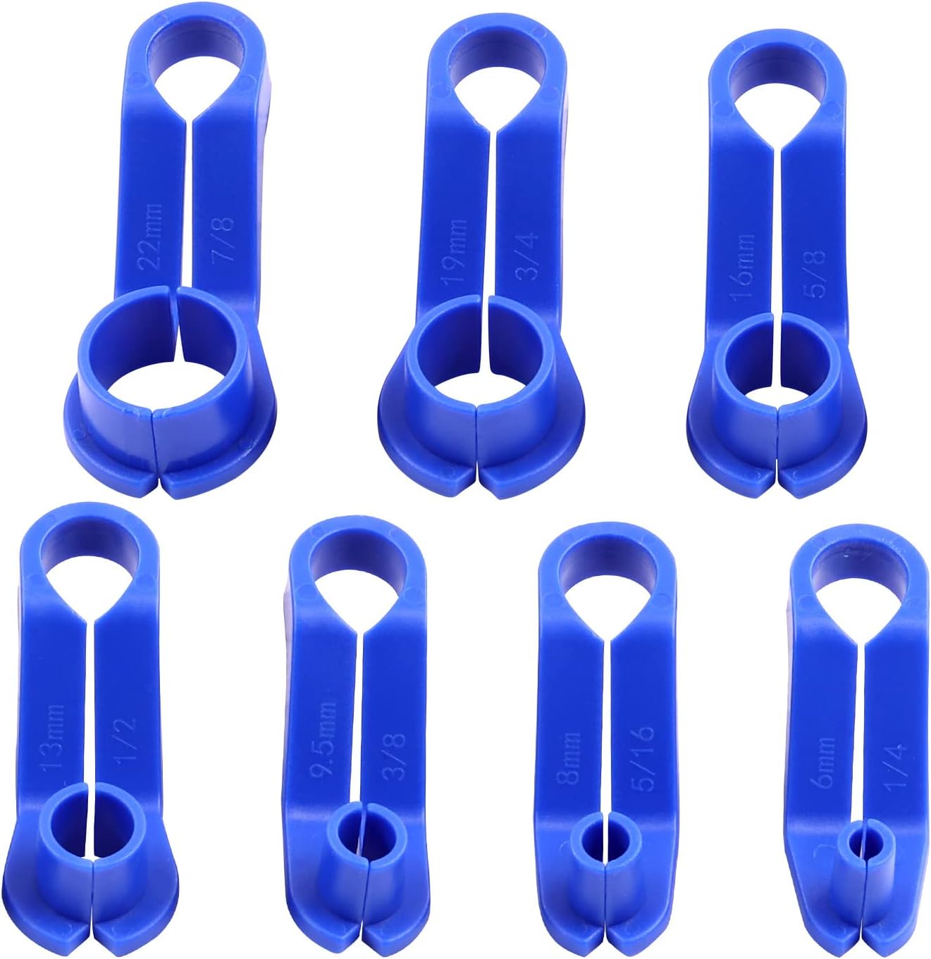 Mardatt 7Pcs Fuel Line Removal Tool Set, 1/4 5/16 3/8 1/2 5/8 3/4 7/8 inch Universal AC Fuel Line Transmission Oil Cooler Angled Disconnect Tool Quick Disconnect Kit for Ford Chrysler More Vehicles