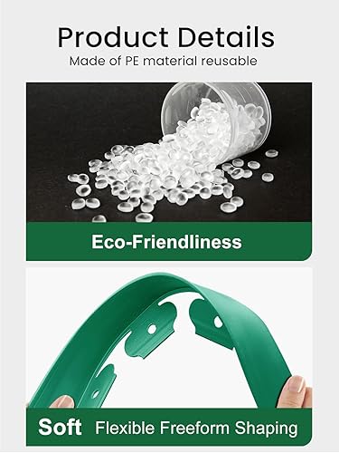 Miniatura 5 de GROWNEER Borde de paisaje de 4 pulgadas de alto, 33 pies sin excavación, borde de jardín de goma con 30 grapas de jardín, 1 borde de martillo para