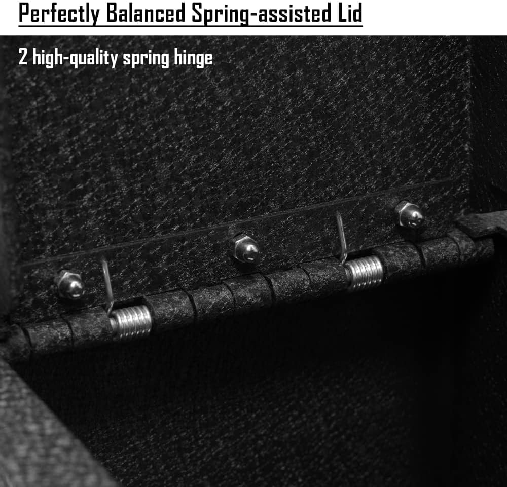 Center Console Gun Safe Vault - WASAI Console Lock Box Compatible with Jeep Grand Cherokee without CD Player 2011-2022, Fingerprint Lock with Key.