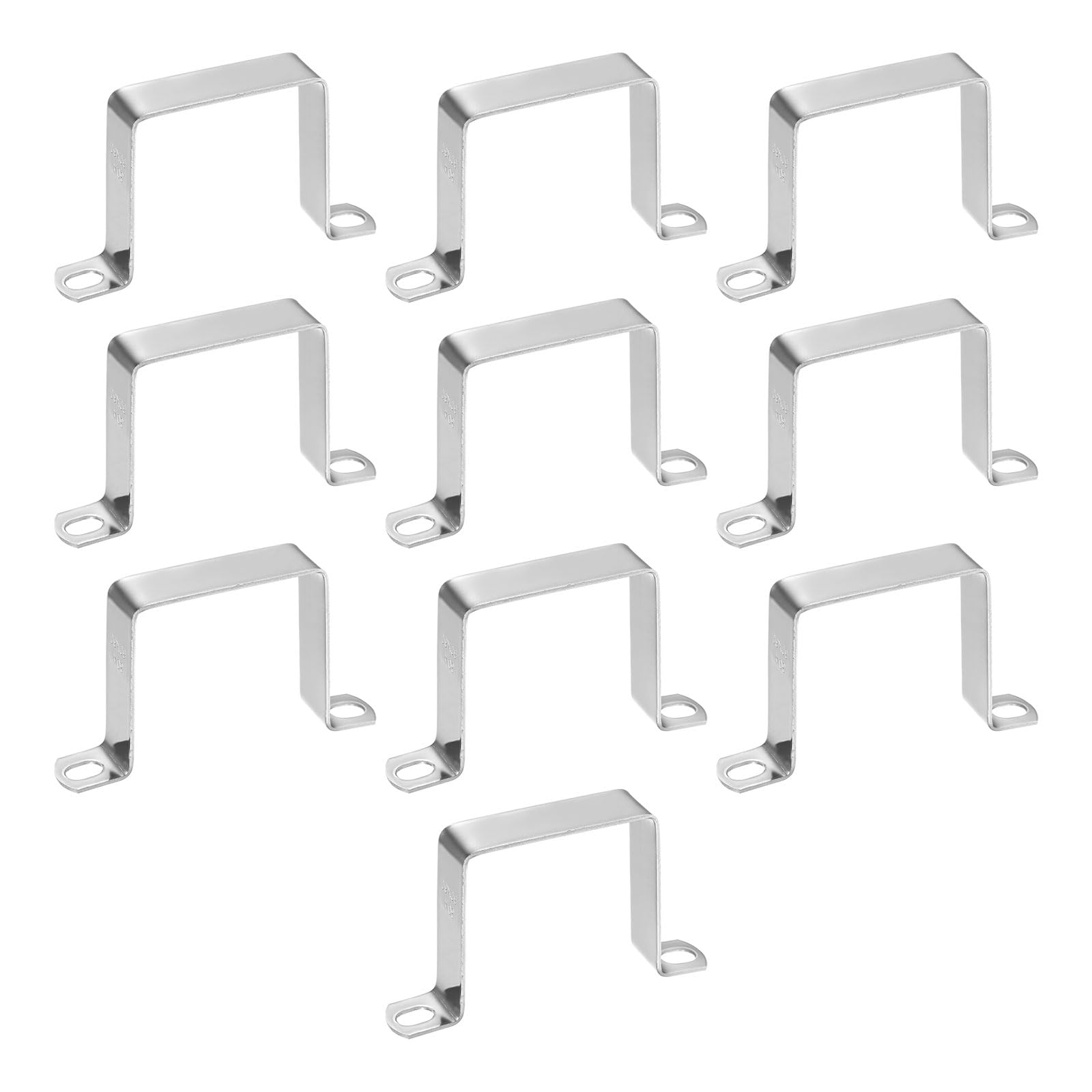 M METERXITY 10-Pack U Shaped Connector Bracket, 60x60mm 304 Stainless Steel Square Pipe Clamp for Door Closed Bar Holder Strut Channel/Fixing Tools/Pipe, Strap Clamp for Rectangular Tube