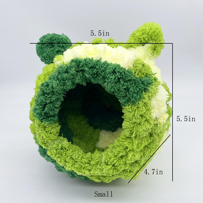 Image of Winter Warm Bird Nest, Coral Velvet Parrot Breeding House for Cage Forest Green Bird Bed for Canary Parakeet and Other Small Medium Pets (Small)