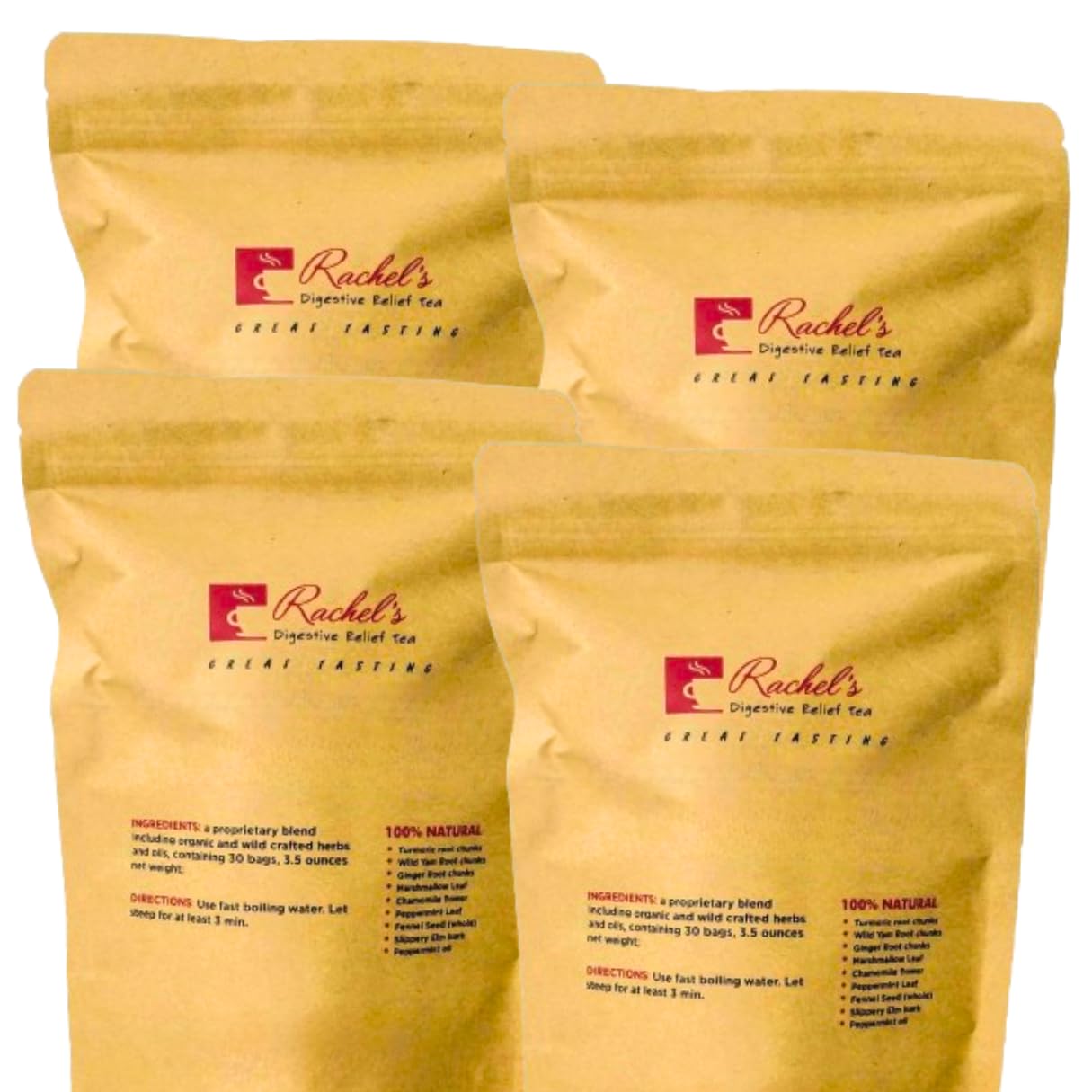 (120 Bags/240 Cups) Rachel’s Tea: Turmeric, Wild Yam, Ginger, Marshmallow, Chamomile, Peppermint, Fennel Slippery Elm