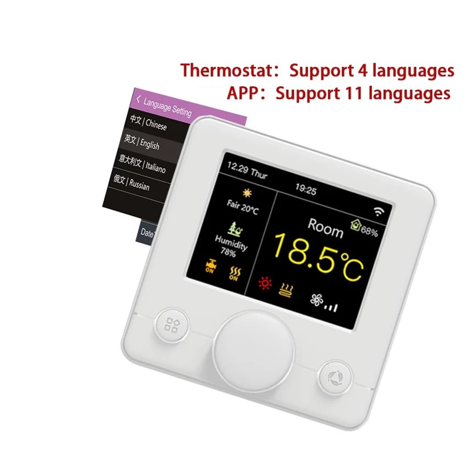 Termostato Inteligente WiFi for Agua/calefacción eléctrica por Suelo, Caldera de Gas, Controlador de Temperatura Ambiente y Humedad