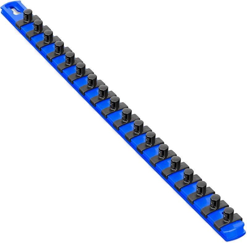 Organizador de Soquetes Ernst Manufacturing com 18 Clipes Twist Lock de 9,5 mm, Azul, 45,7 cm – 8404-Blue-3/8