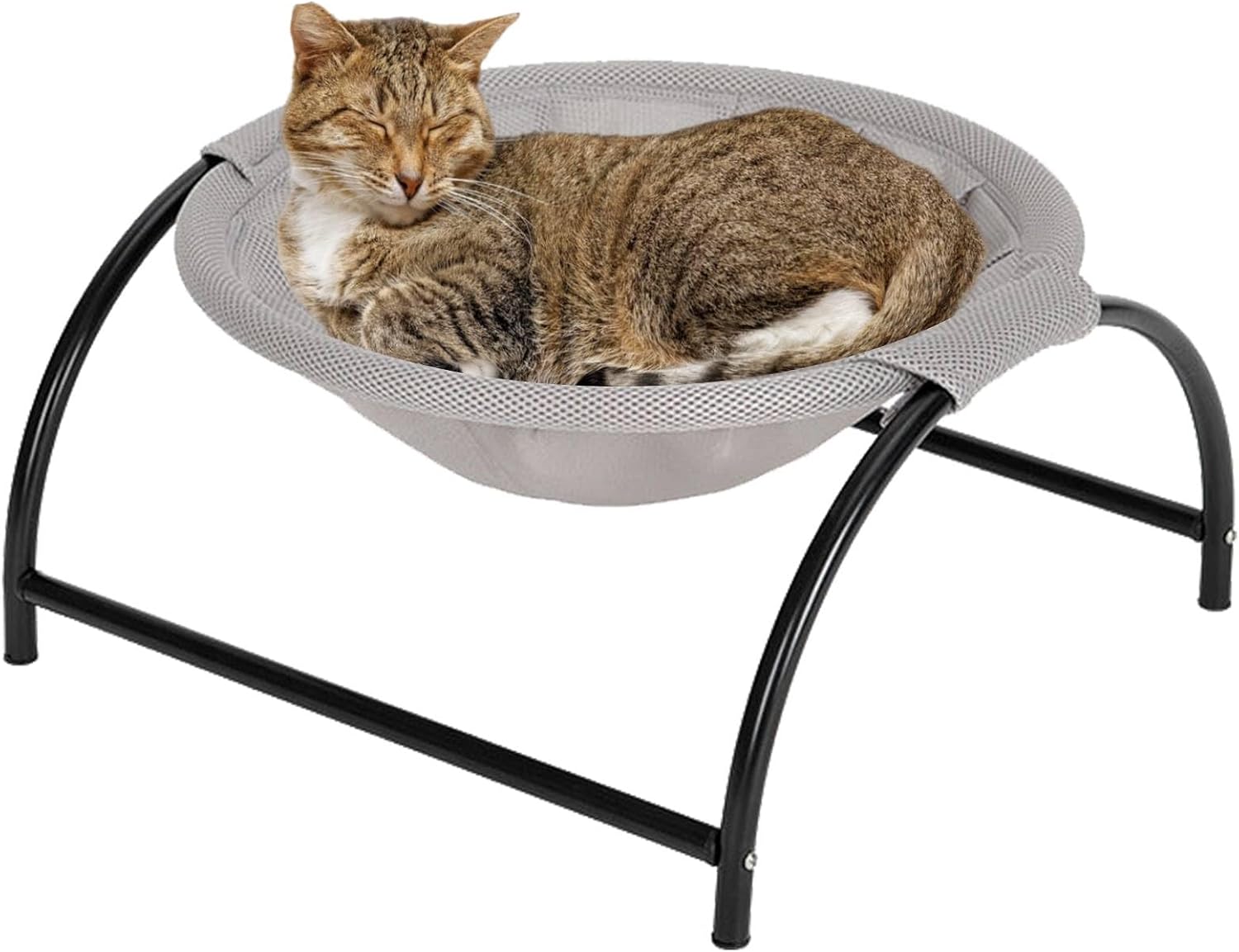 Fhiny Cat Hammock Bed, Removable & Washable Elevated Pet Hanging Nest Free-Standing Breathable Cooling Cot Sofa with Heavy Duty Iron…