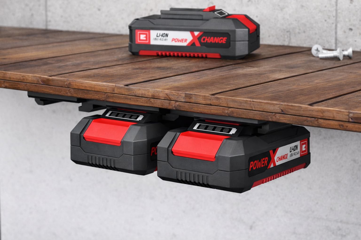 NewGround Designs Uchwyt ścienny do akumulatora do akumulatorów Einhell 18 V Power-X-Change uchwyt ścienny (3 akumulatory)