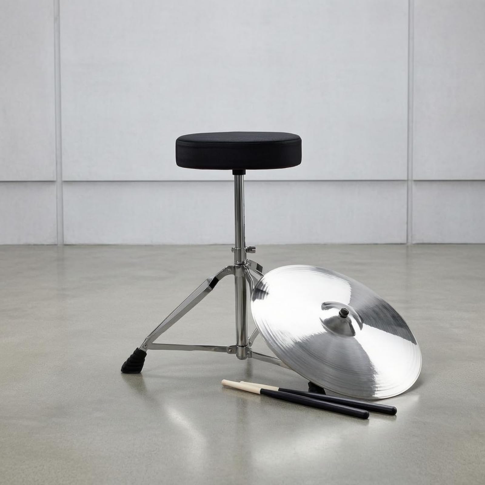 kowaku Asiento de Batería Ajustable Taburete Trípode Silla Plegable Banco Acolchado con Regulable y Base Antideslizante Adecuado para Escenario Escuela de Música